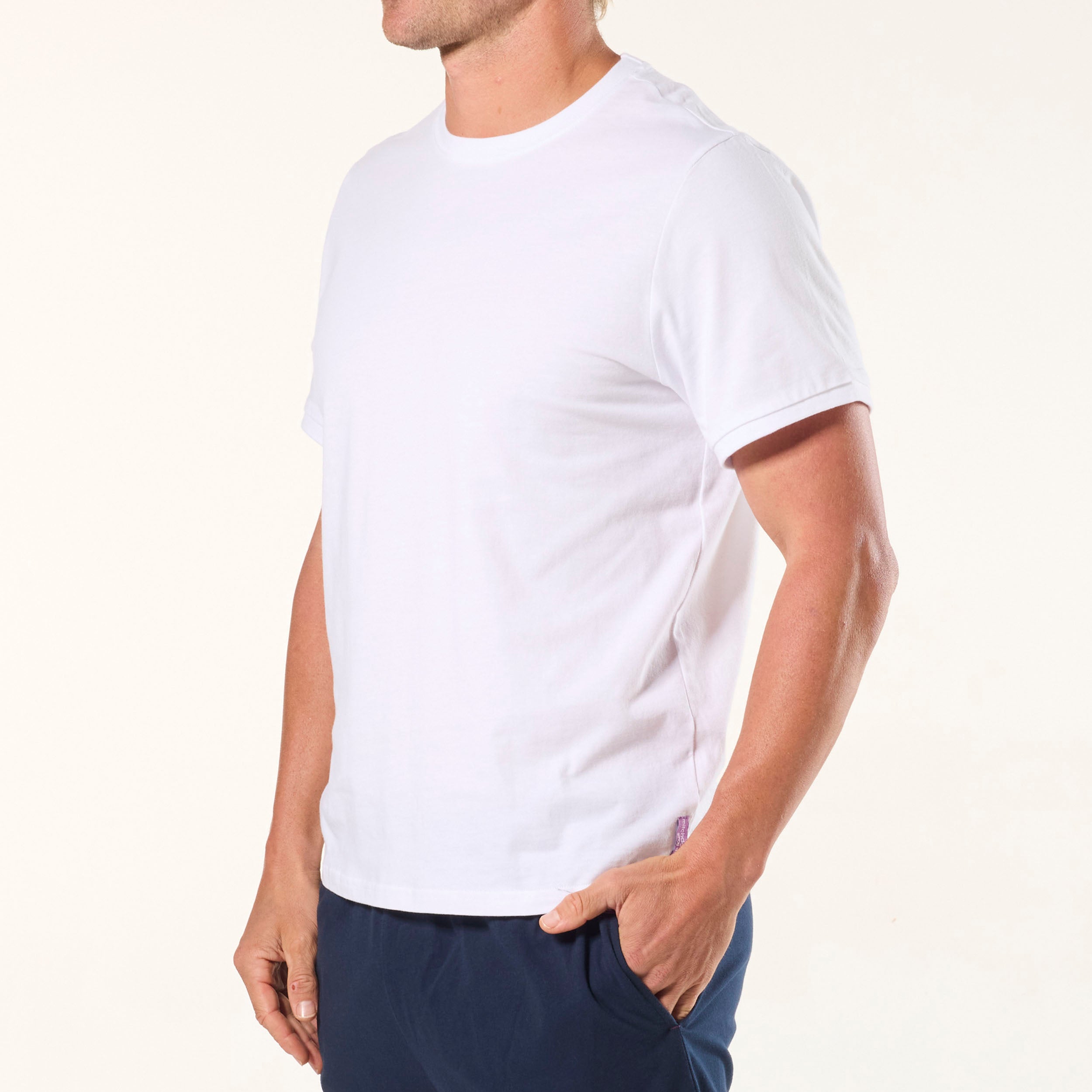 Men's Cotton Sleep Tee - White - Image 2