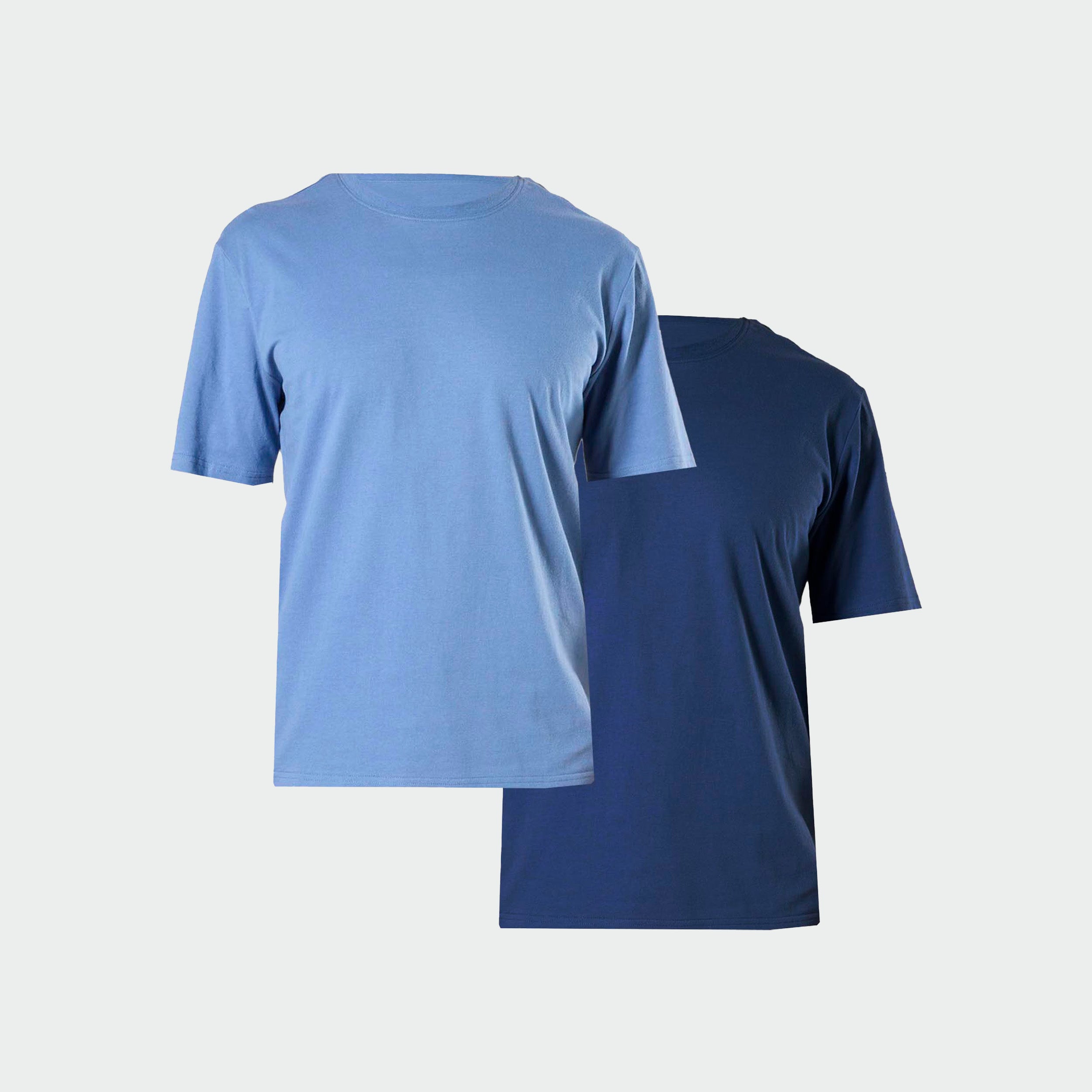 Mitch Dowd Men’s Two Pack Crew Neck T-Shirts in Navy and Sky Blue
