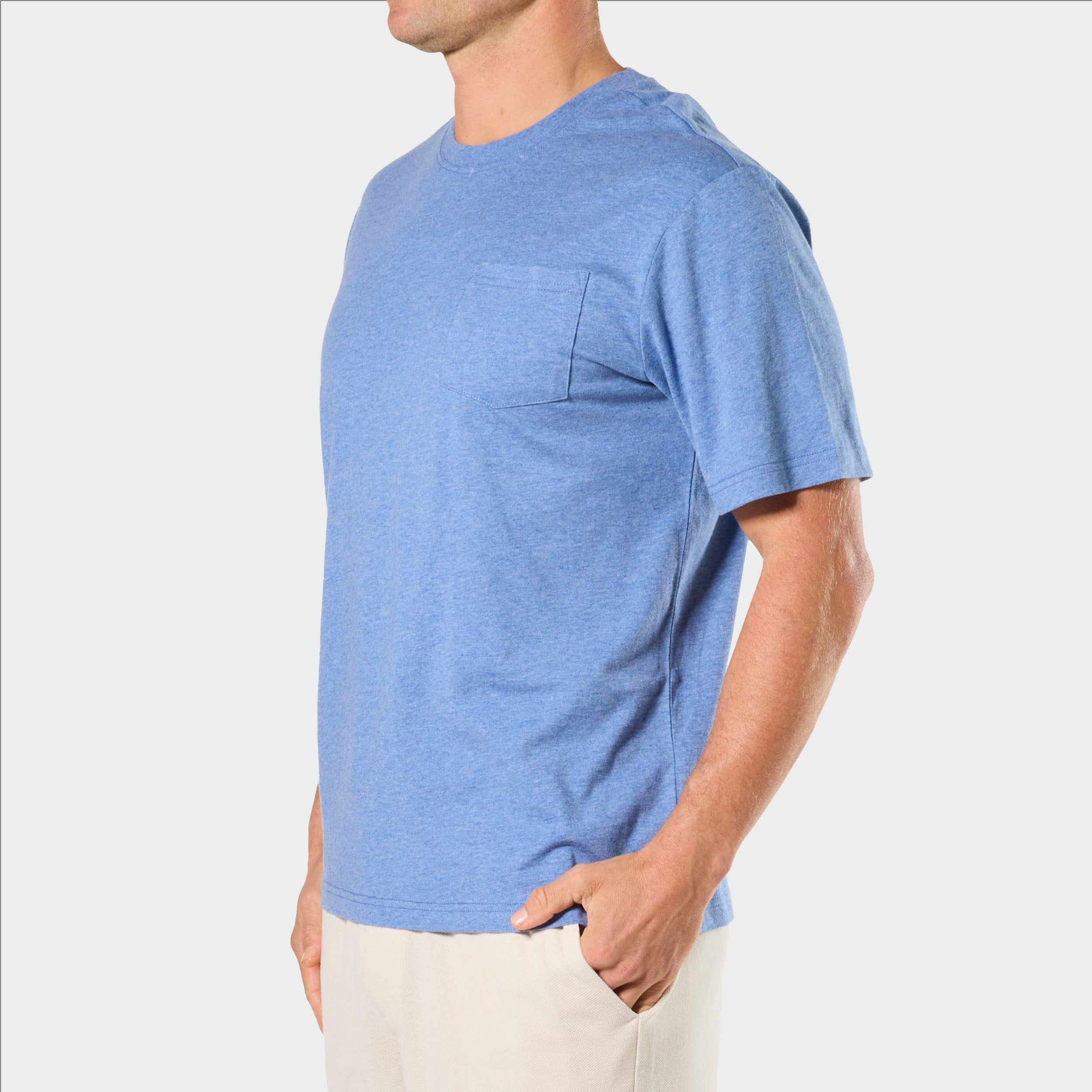 Men's Relaxed Cotton Knit Sleep T-Shirt - Denim Marle