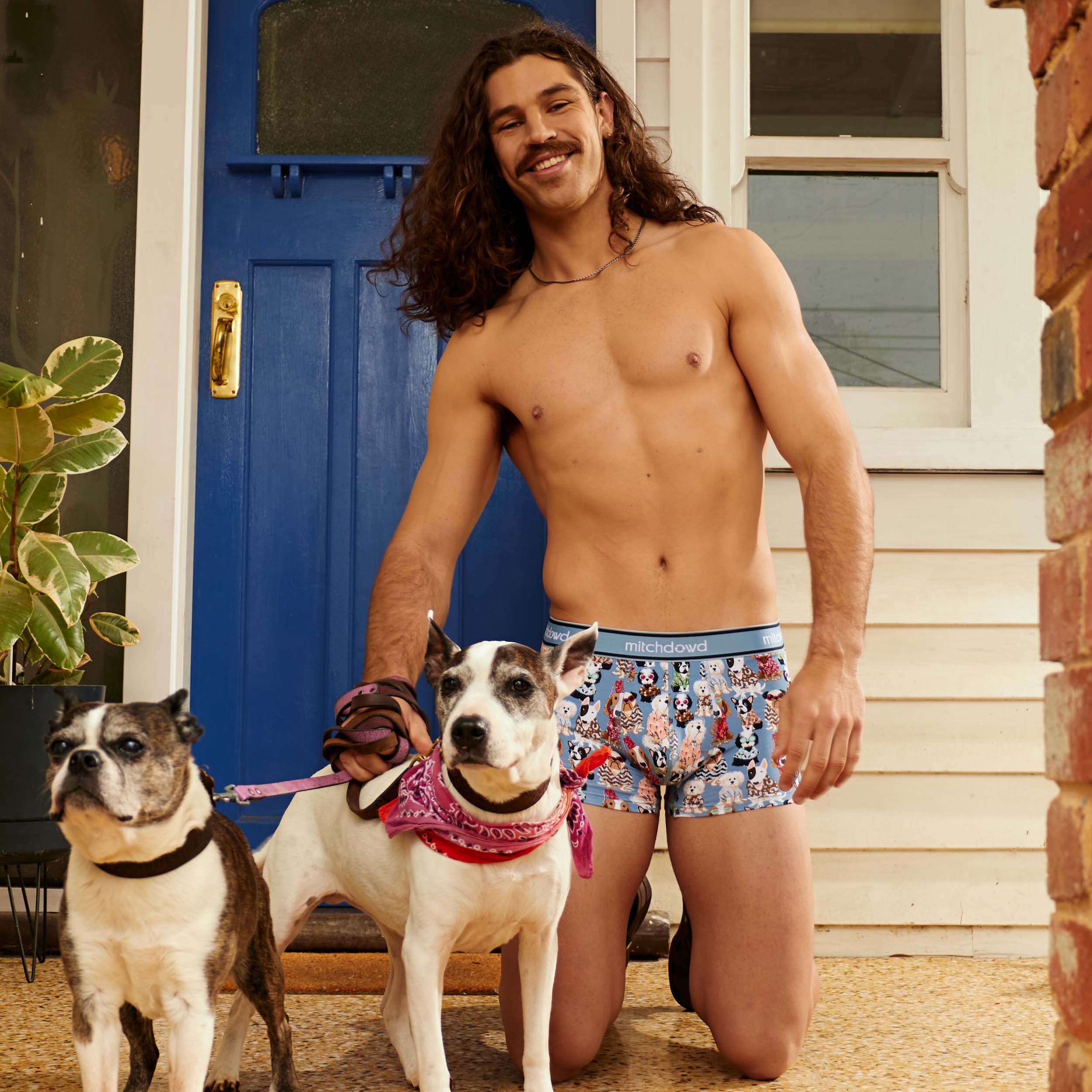 Mitchdowd Men’s Dog Print Cotton Trunks 3 Pack