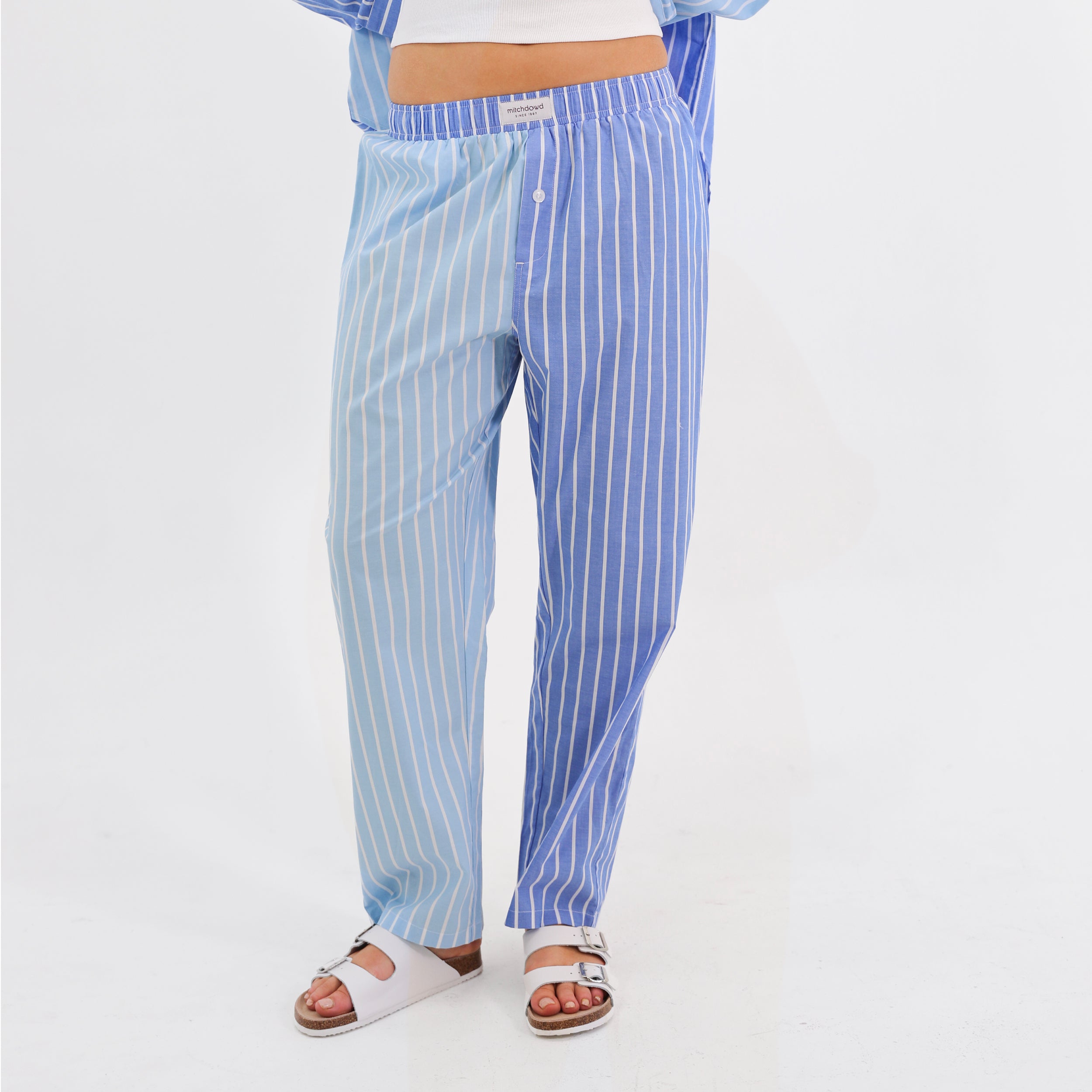Mitchdowd Womens Blues Stripe Pyjama Pants