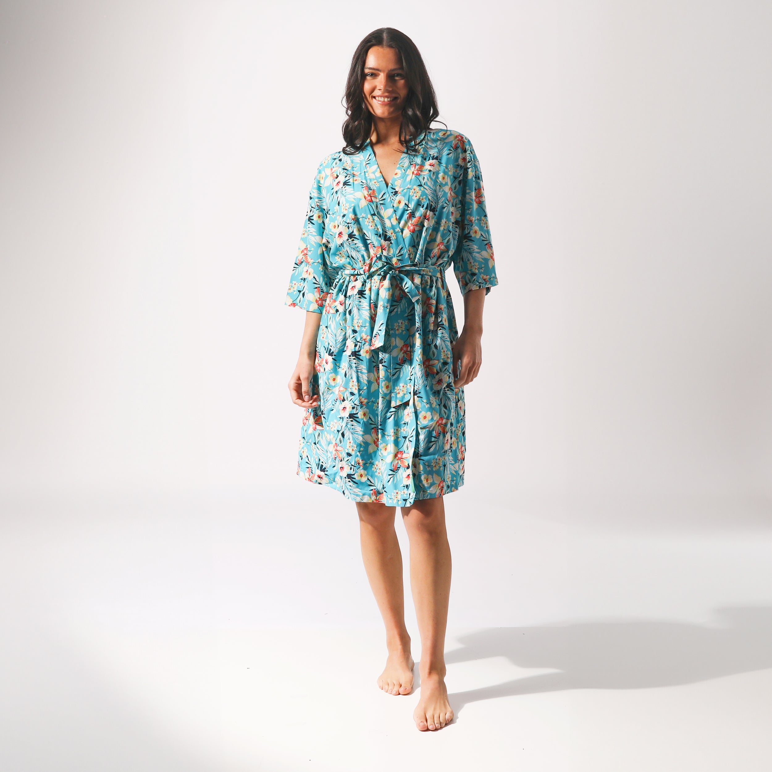 Women's Twilight Floral Woven Robe - Blue - Image 4