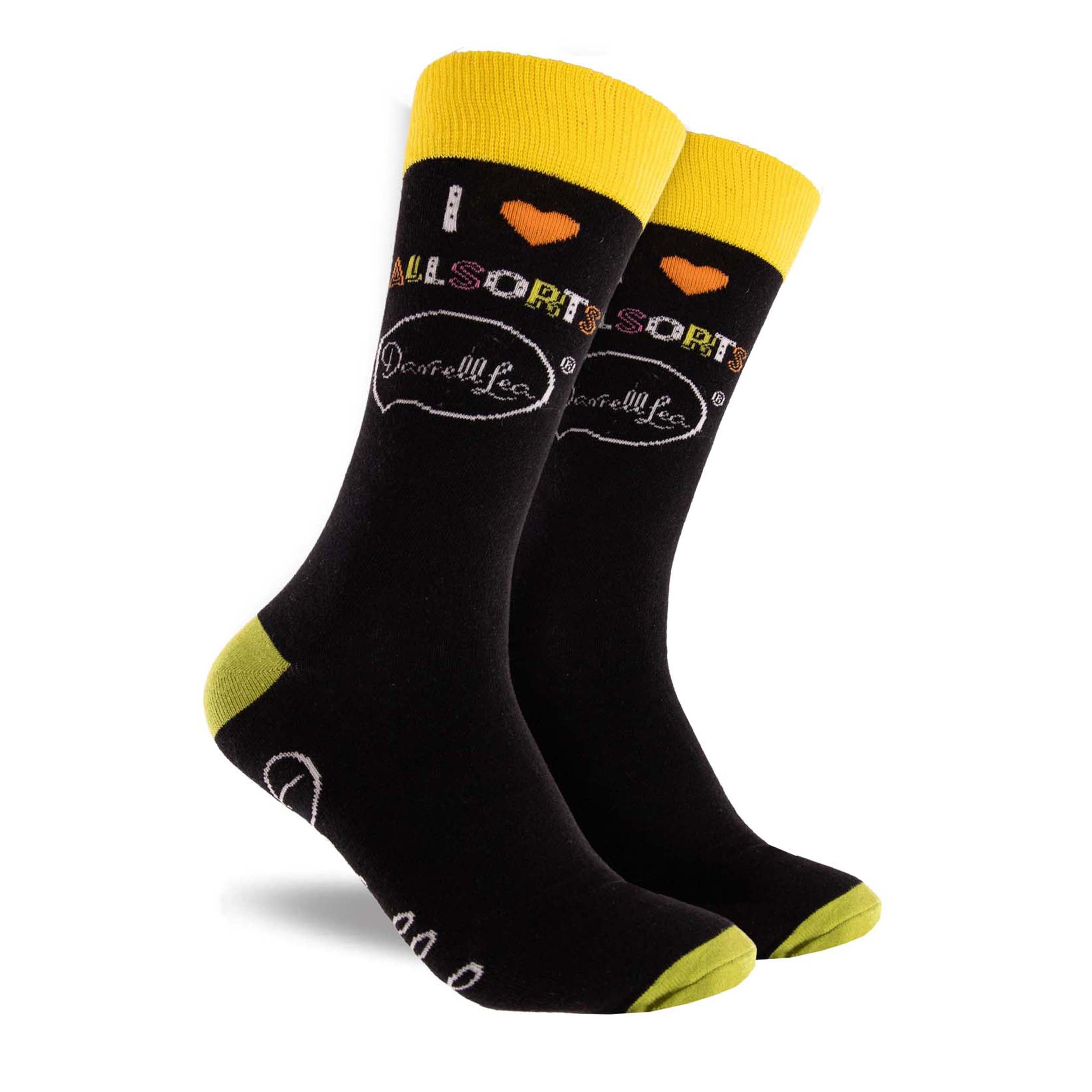 Men's I Love Allsorts Cotton Crew Socks - Black 