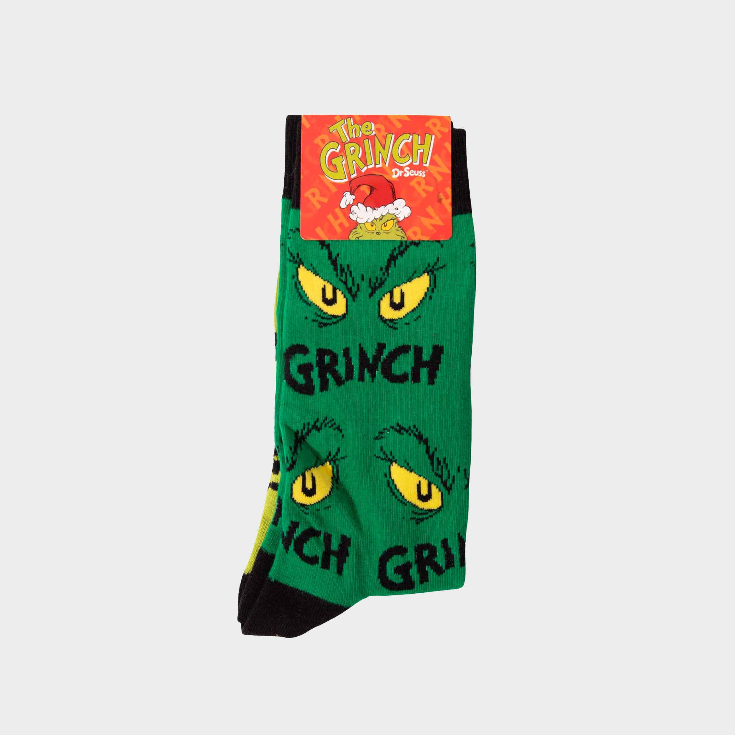 Men's Grinch Eyes Cotton Crew Socks - Green - Image 2