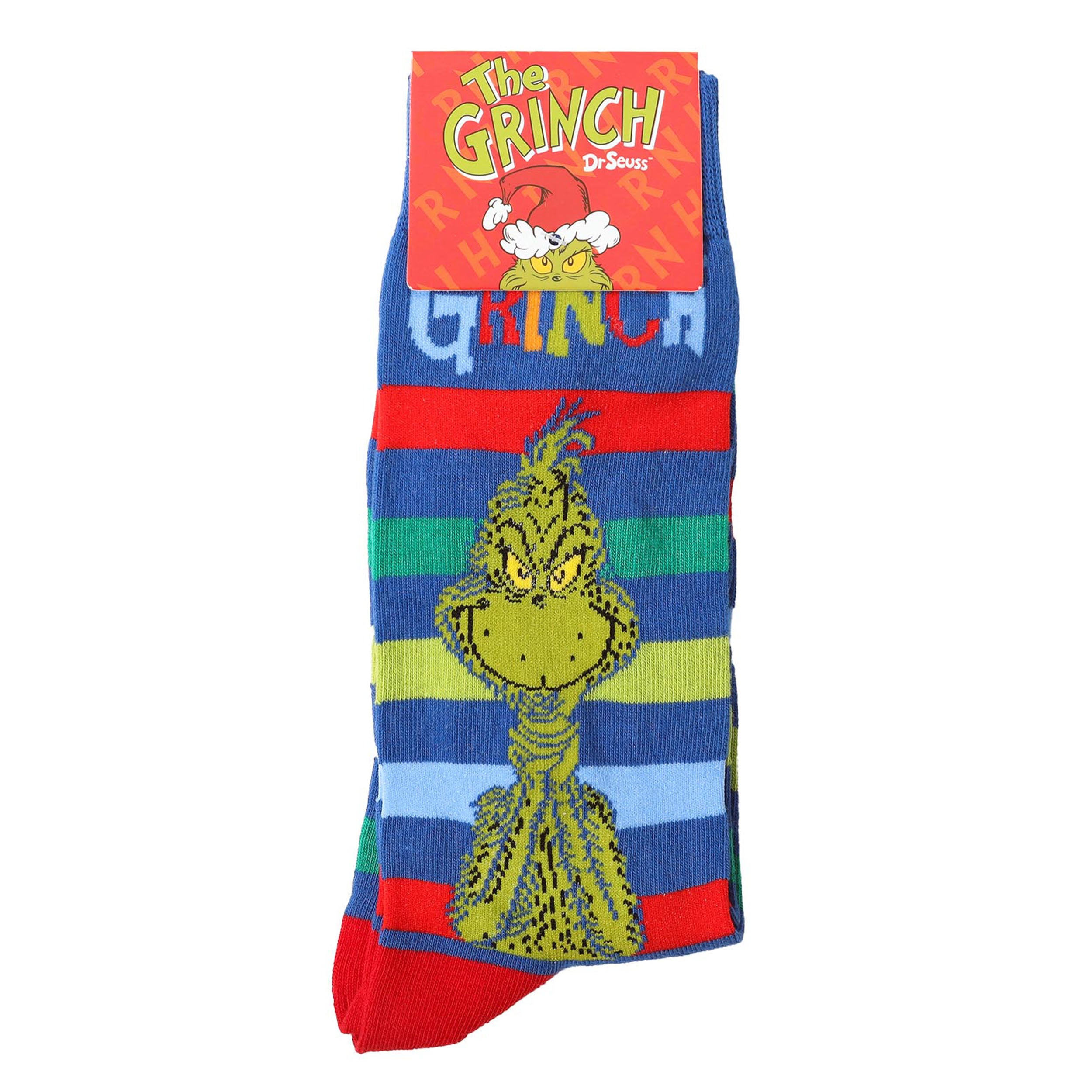 Men's Grinch Cotton Crew Socks - Blue - Image 2