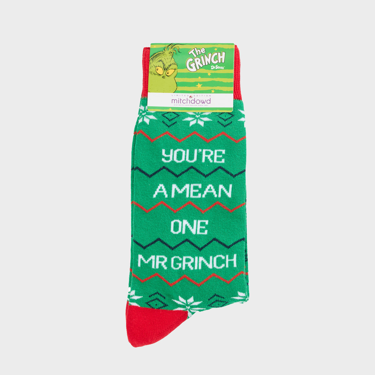 Mitchdowd Mens Grinch Mean One Socks - Multi