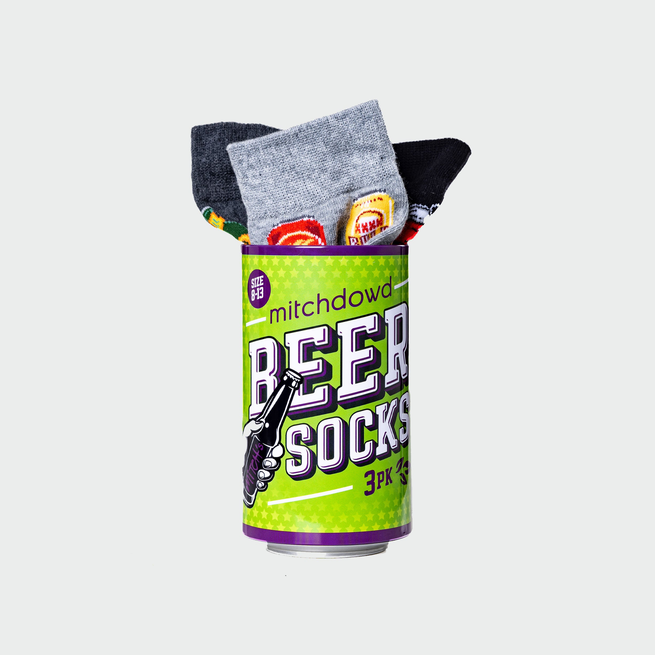 Men's Beer Cotton Crew Socks Model Image 1