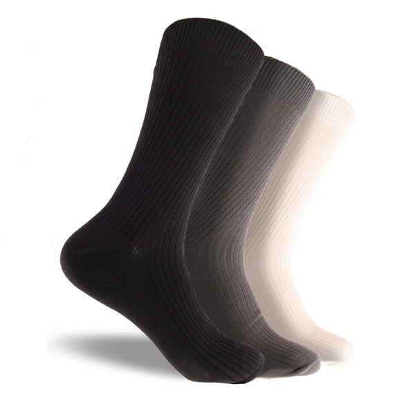 Men's Bamboo Rib Crew Socks 3 Pack - Assorted