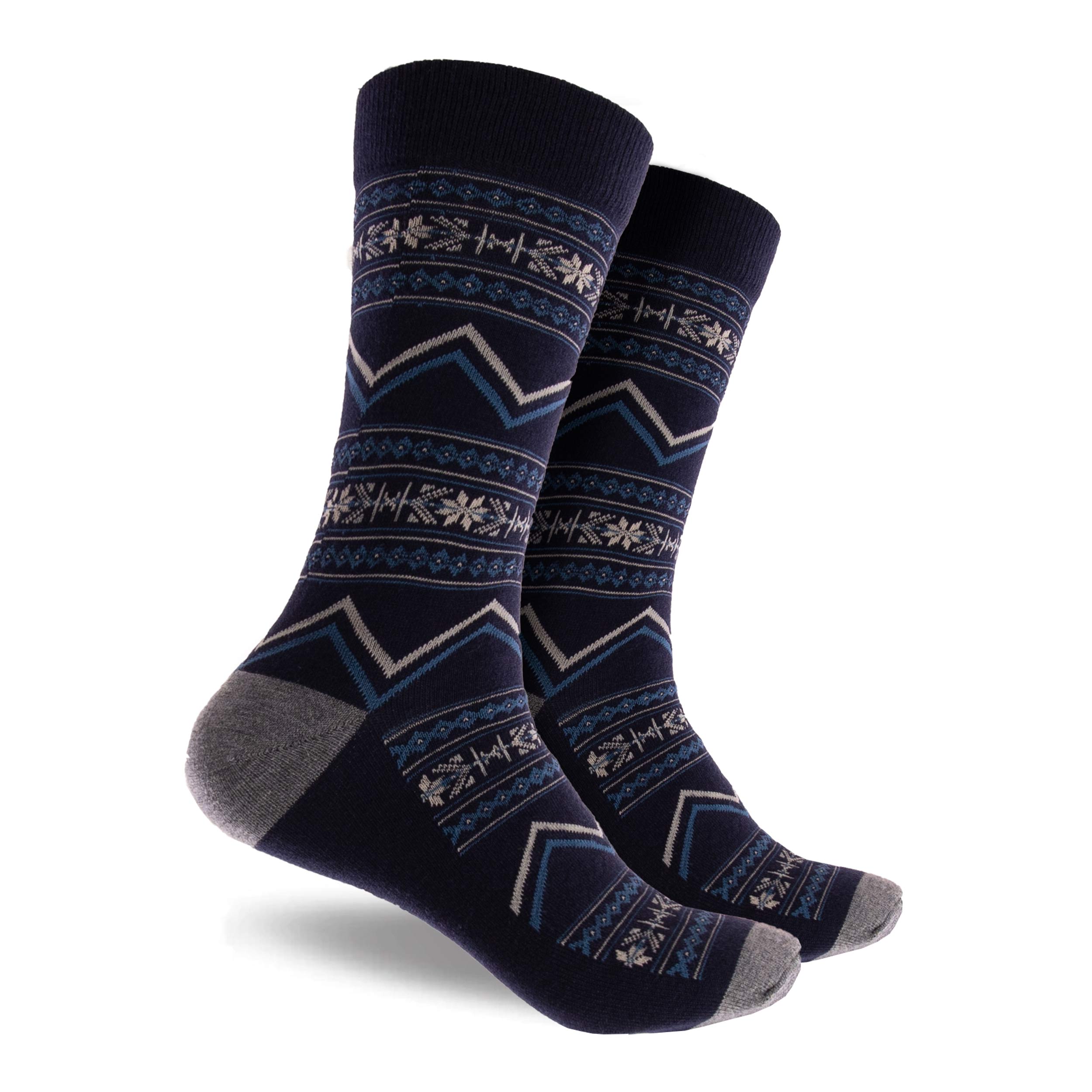 Men's Fair Argyle Wool Crew Socks 2 Pack - Navy - Image 2