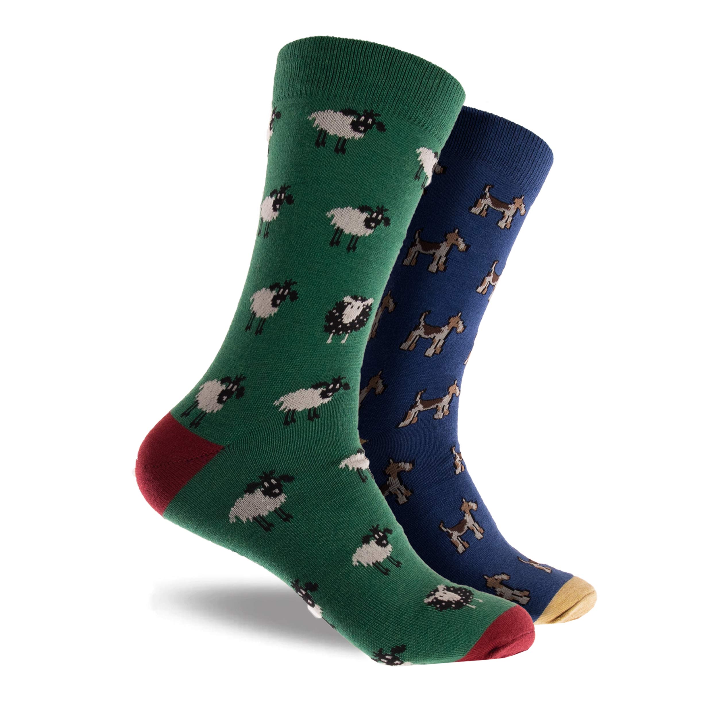 Men's Sheep Dog Wool Crew Socks 2 Pack - Forest - Image 1