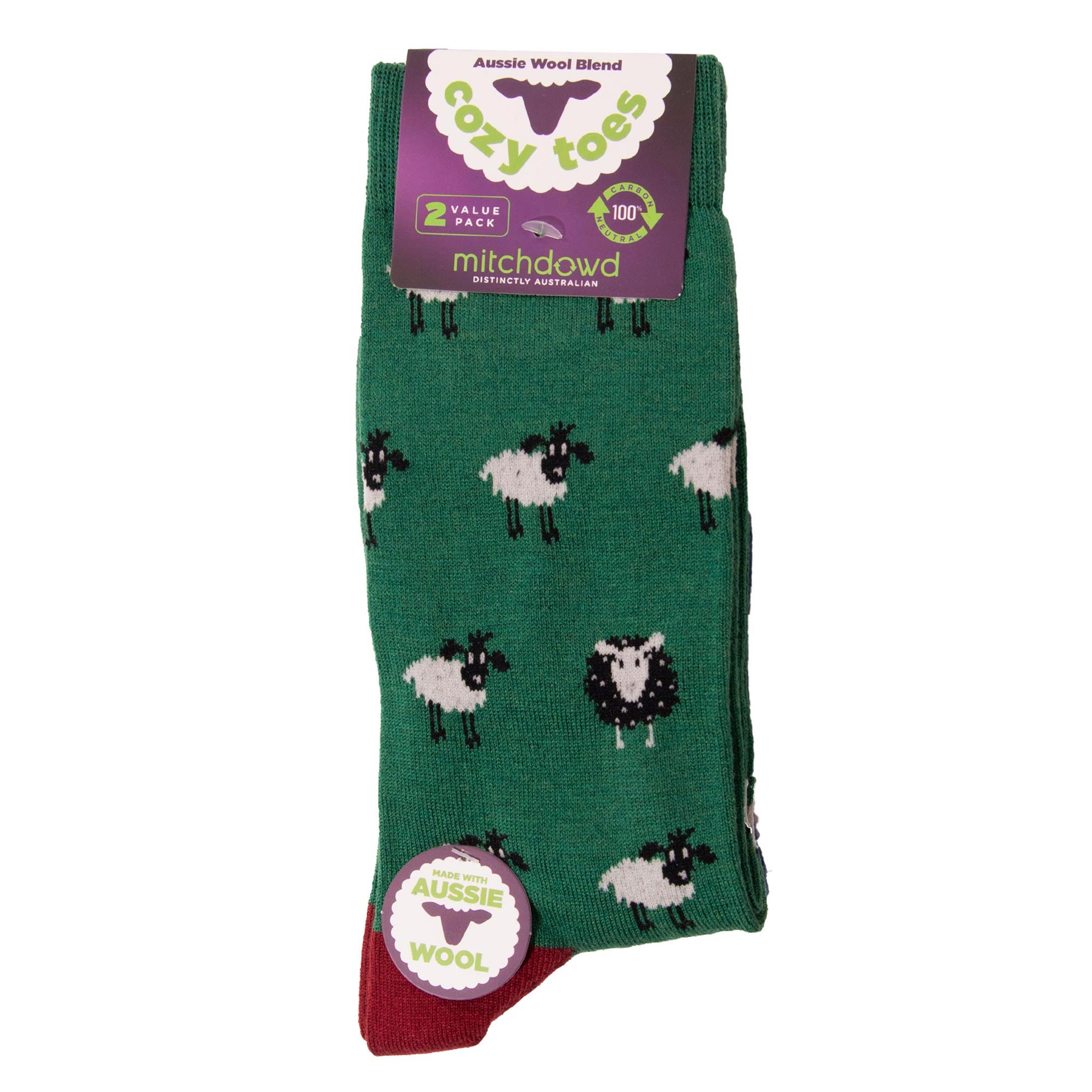 Men's Sheep Dog Wool Crew Socks 2 Pack - Forest - Image #4