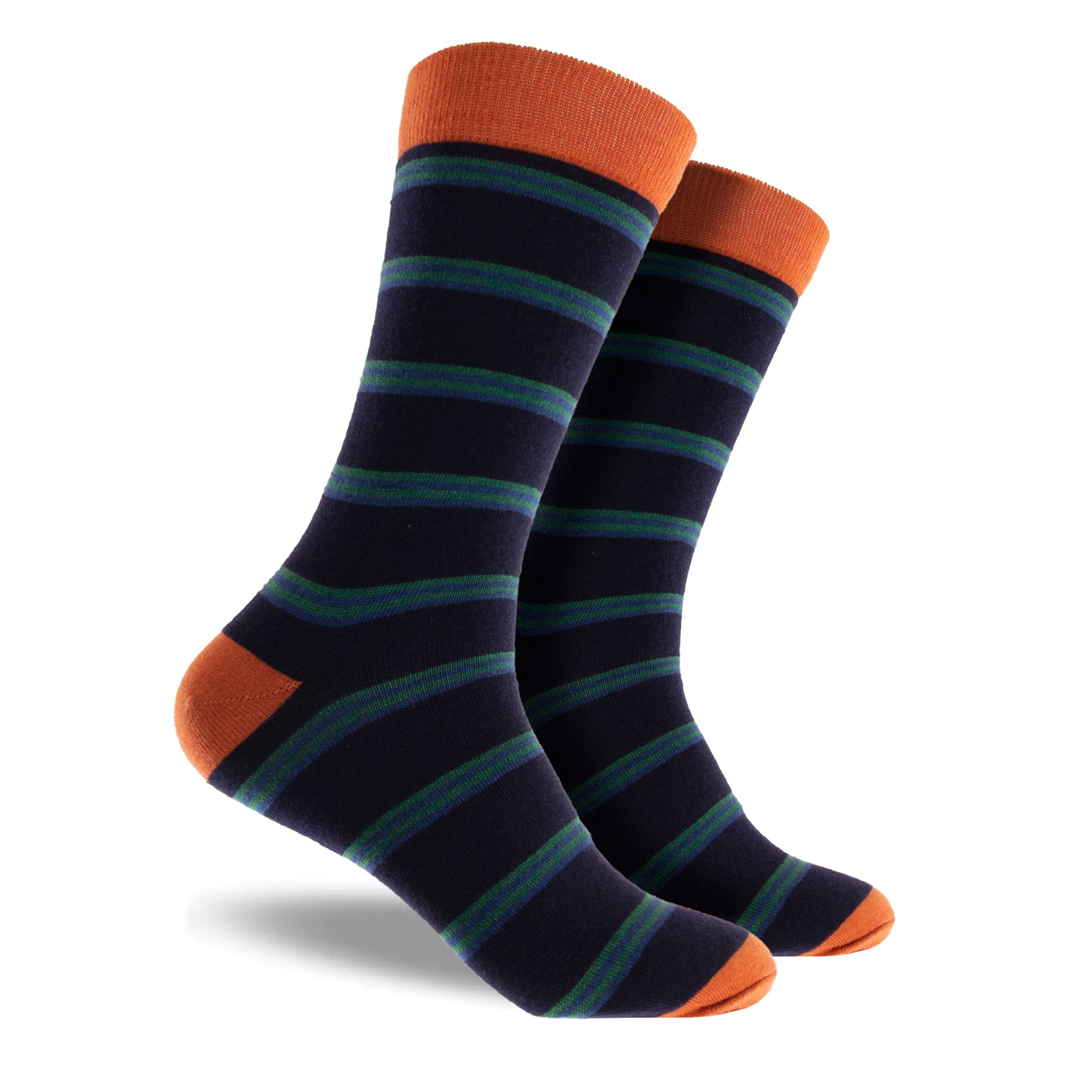 Men's Stripe Wool Crew Socks 2 Pack - Navy - Image 2