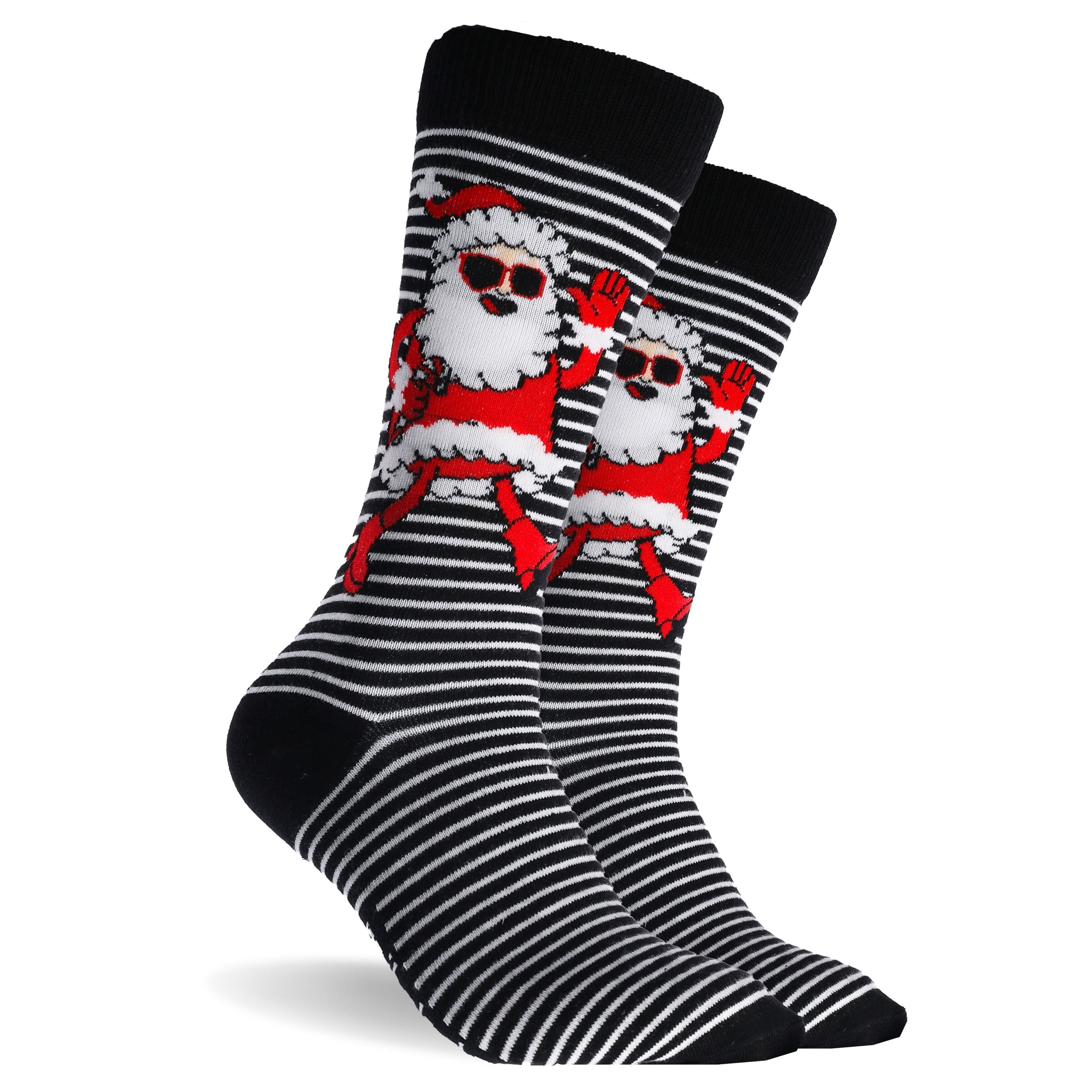 Men's Boxed In Santa Cotton Crew Socks 3 Pack - Green & Red - Image 5