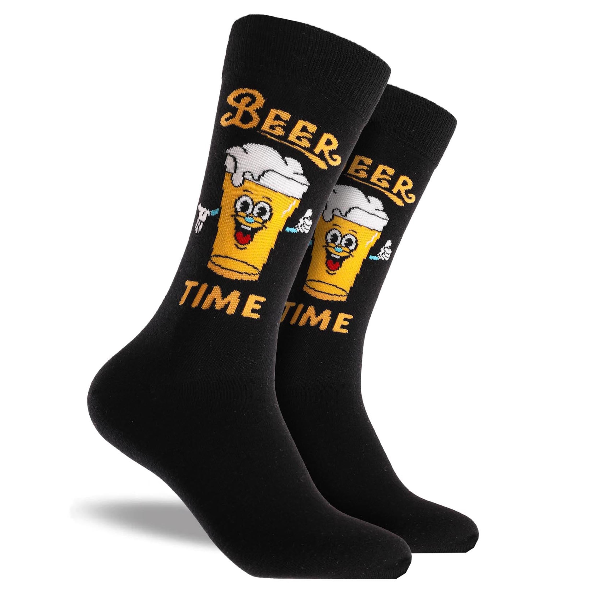 Men's Beer Happy Cotton Crew Socks 3 Pack Gift Box - Gold - Image 3