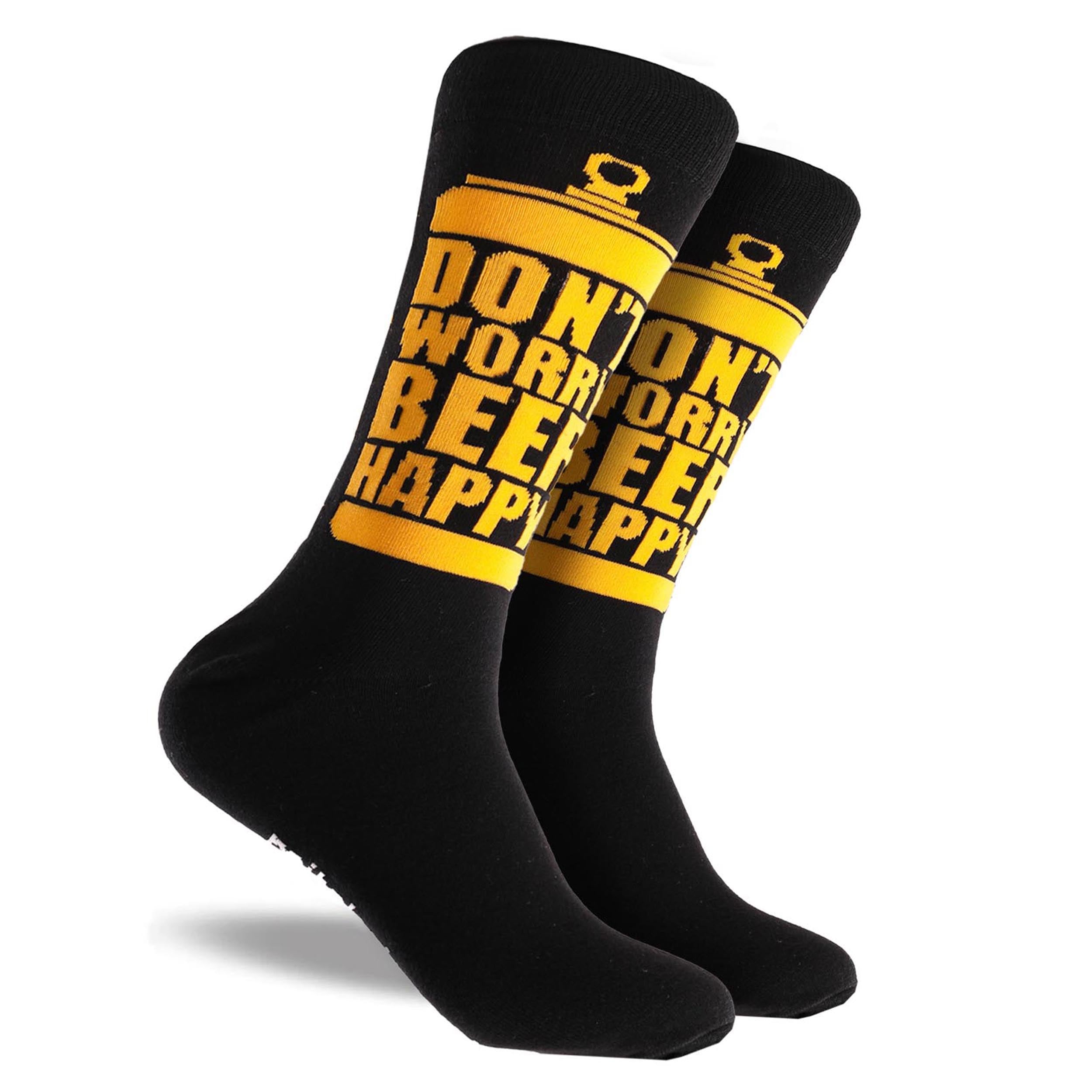 Men's Beer Happy Cotton Crew Socks 3 Pack Gift Box - Gold - Image 5