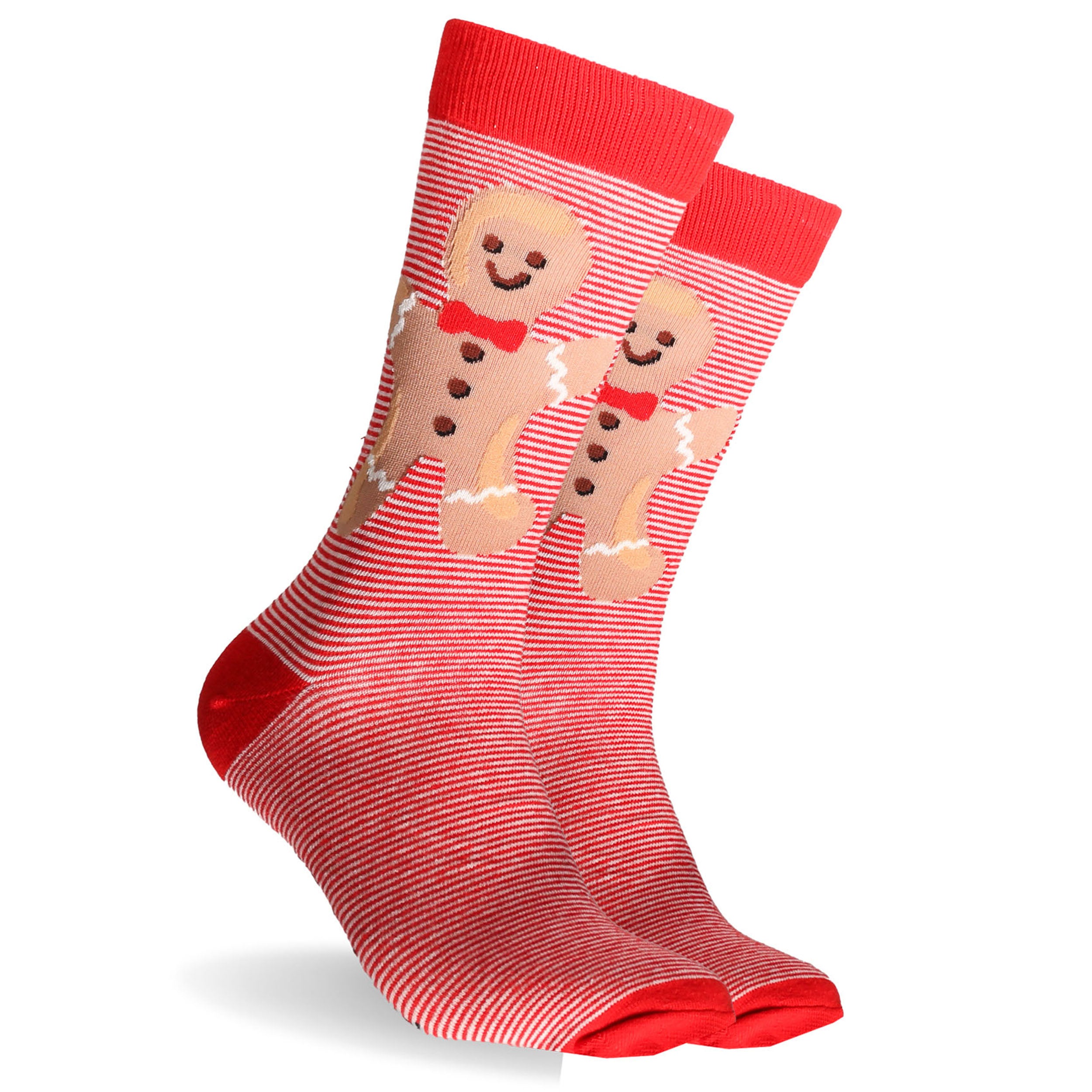 Men's Gingerbread Season Cotton Crew Socks 3 Pack - Red, White & Black - Image 3