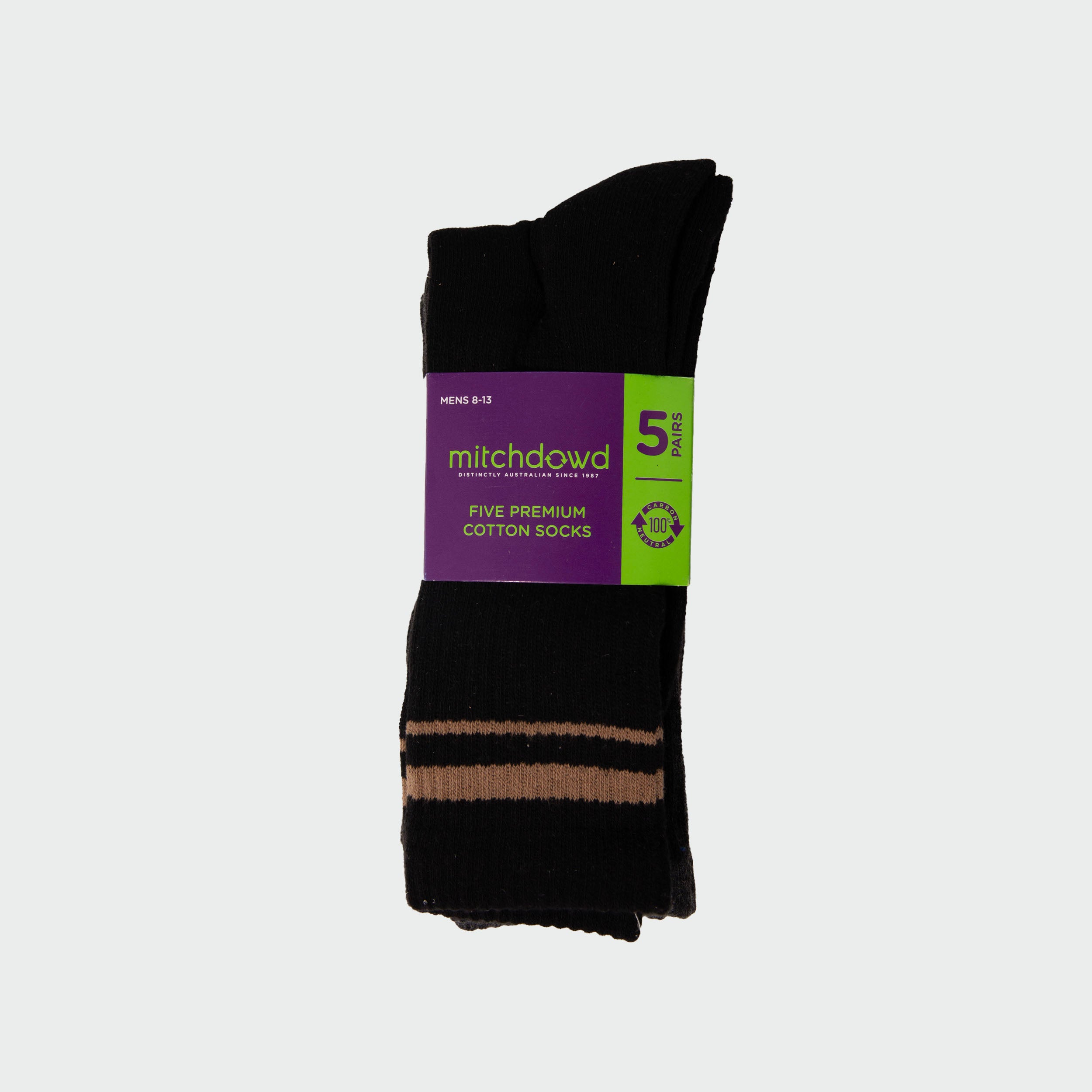 Men's Sport Crew Socks 5 Pack - Black Assorted - Image 7