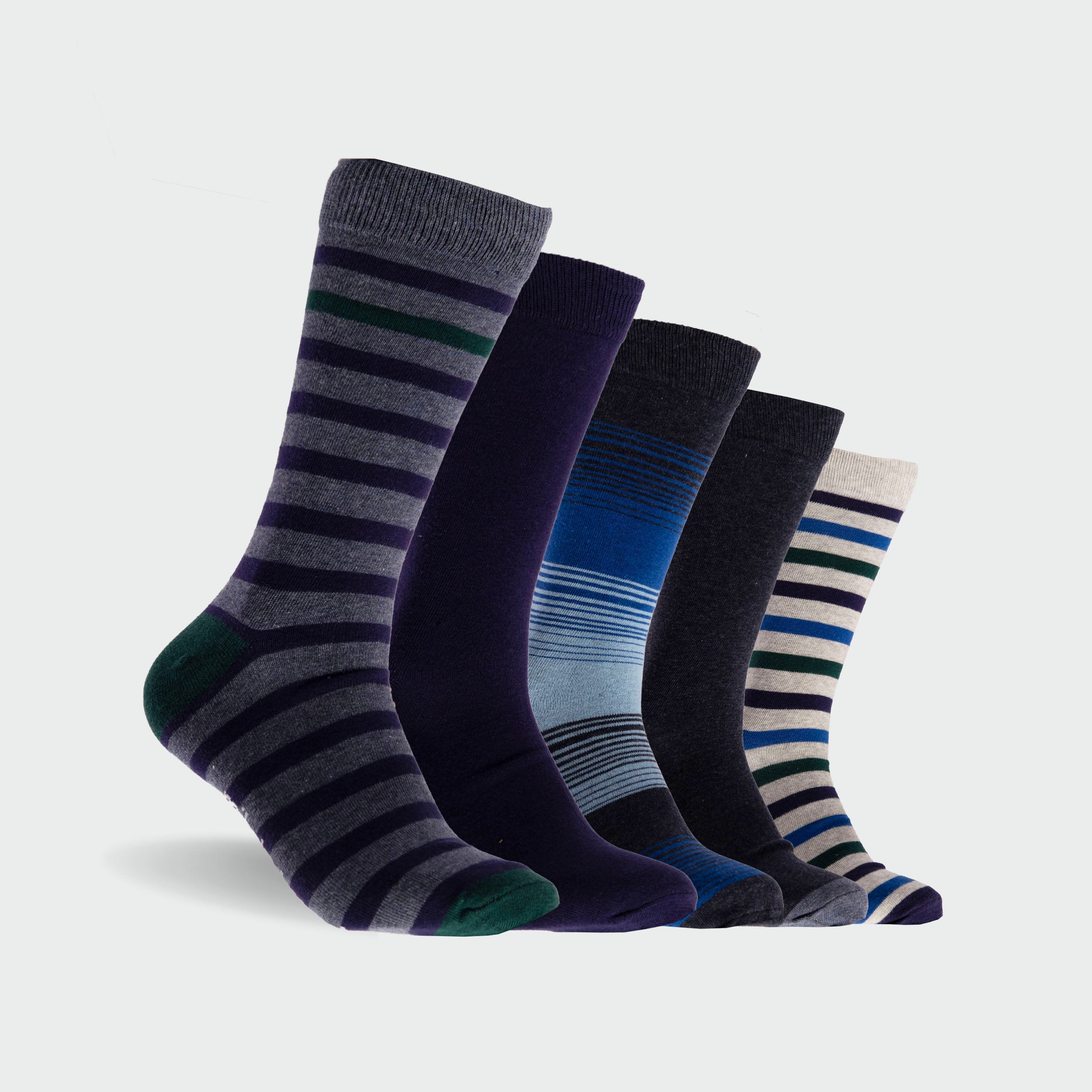 Men's Fashion Cotton Crew Sock 5-Pack - Black - Image 1