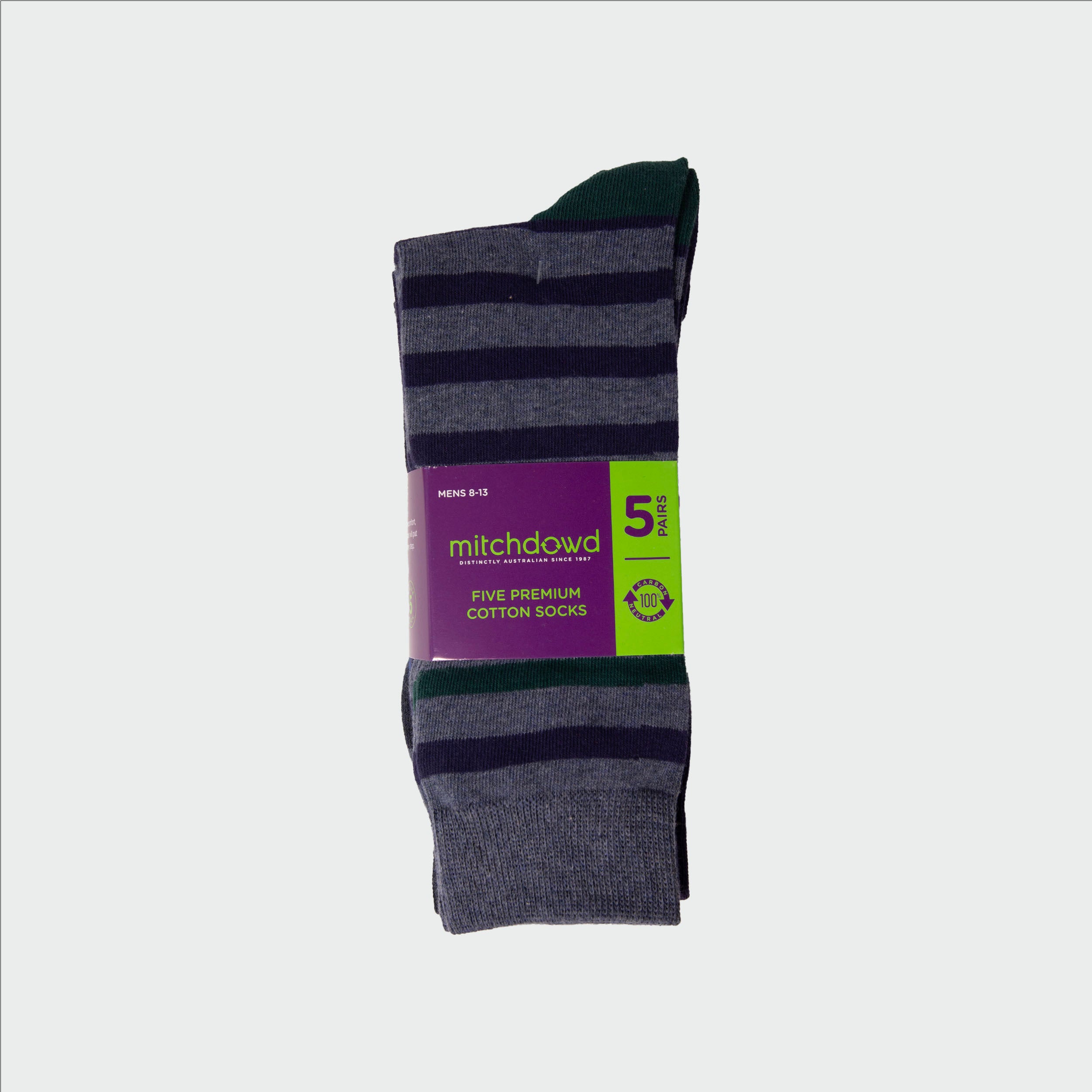 Men's Fashion Cotton Crew Sock 5-Pack - Black - Image 7