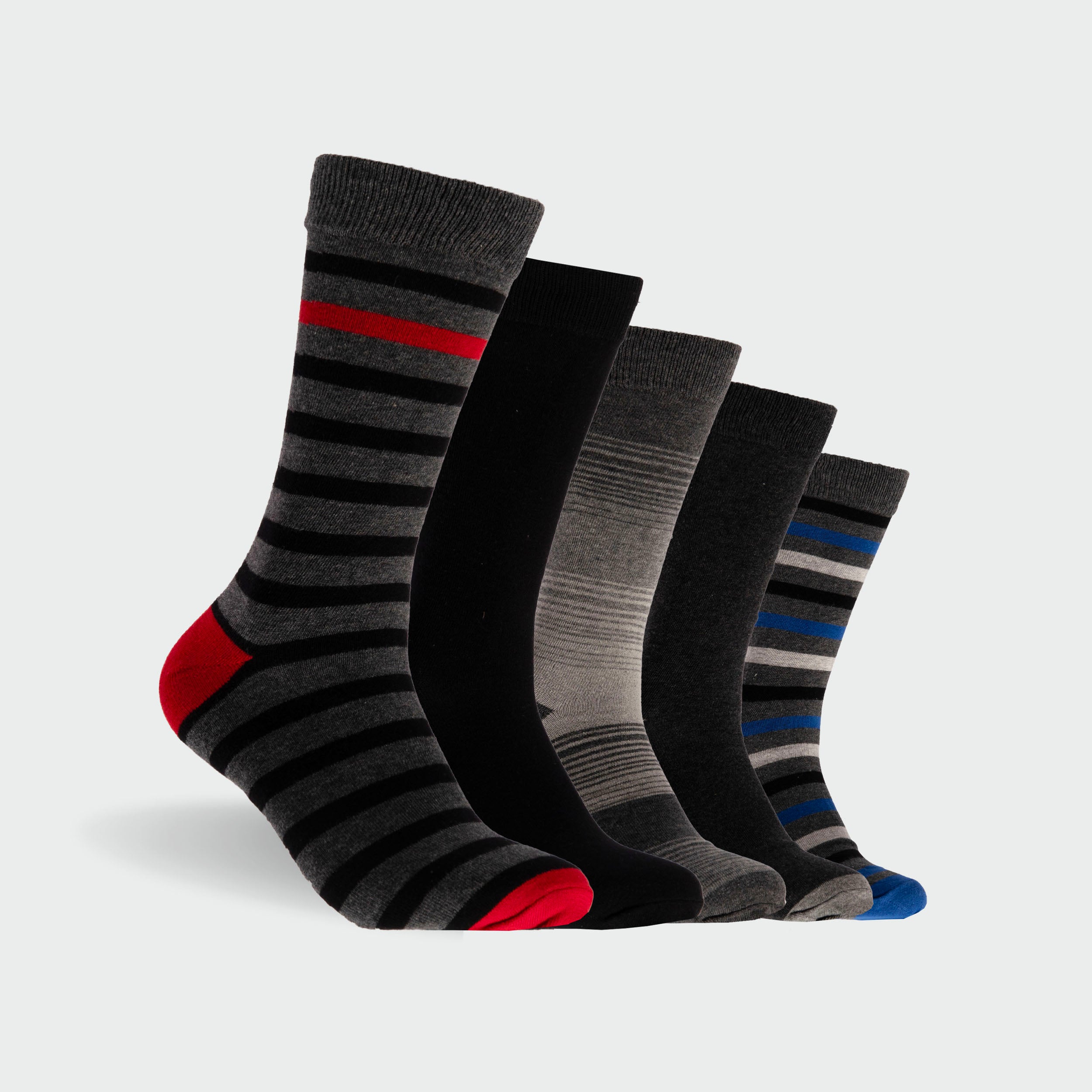 Men's Fashion Cotton Crew Sock 5-Pack - Black - Image 1