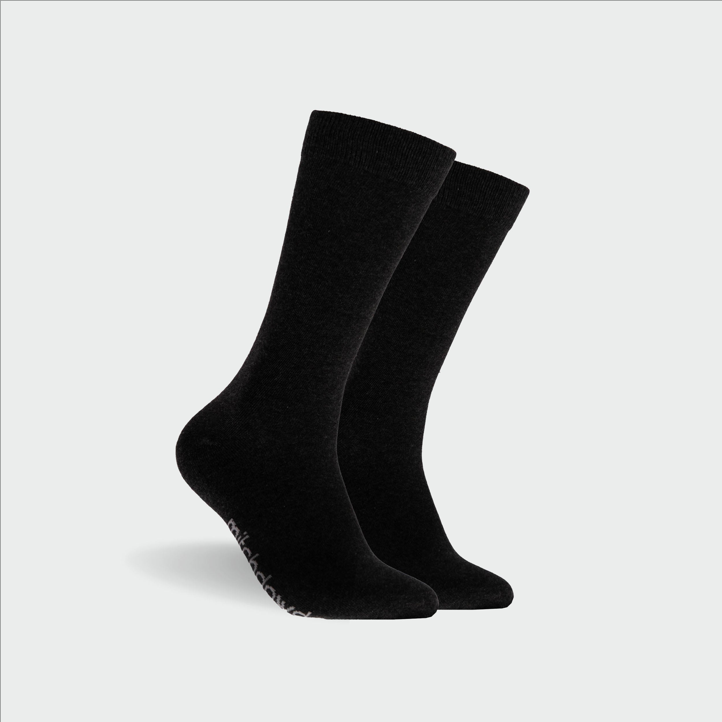 Men's Plain Cotton Crew Sock 5 Pack - Black - Image 4