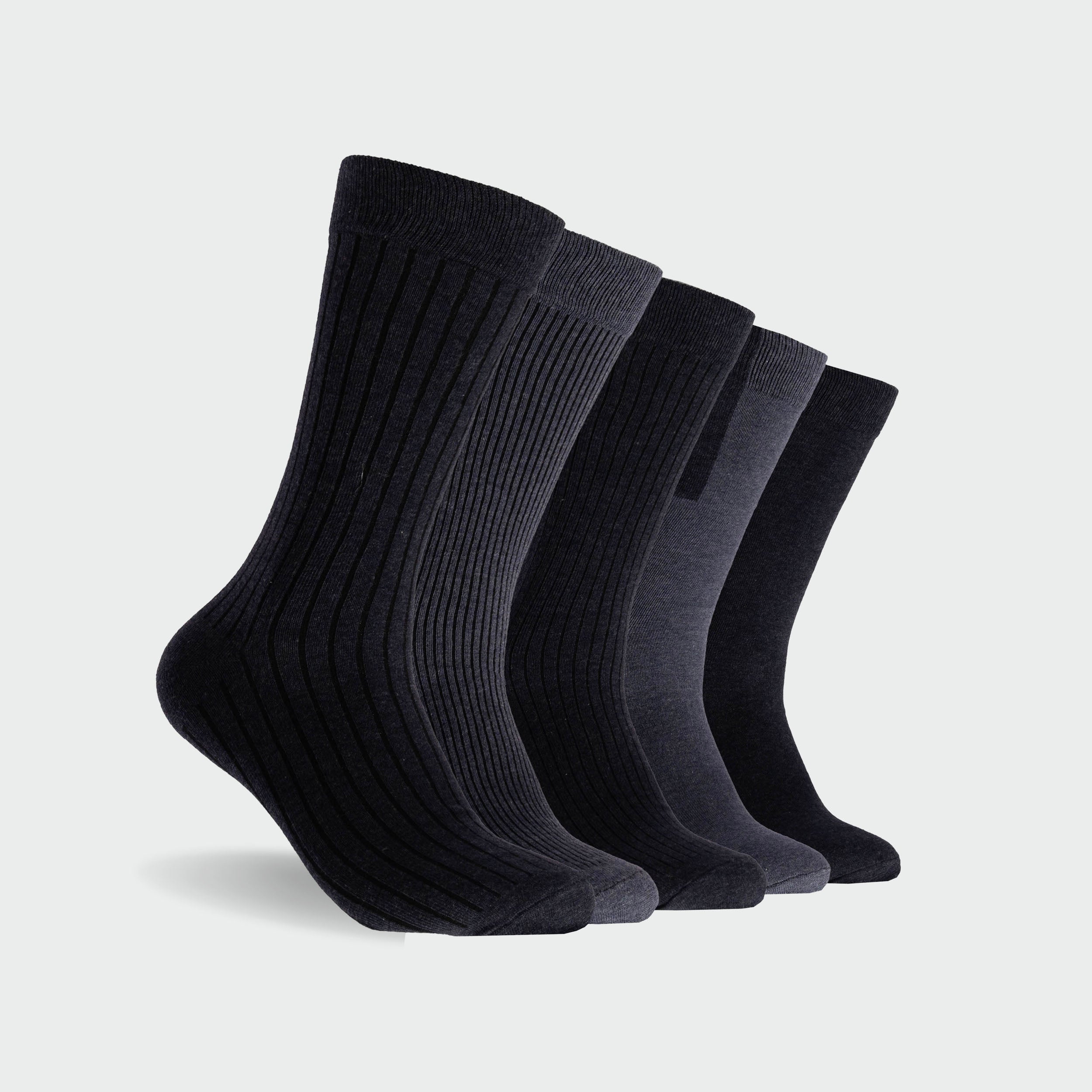 Men's Plain Cotton Crew Sock 5 Pack - Navy - Image 1