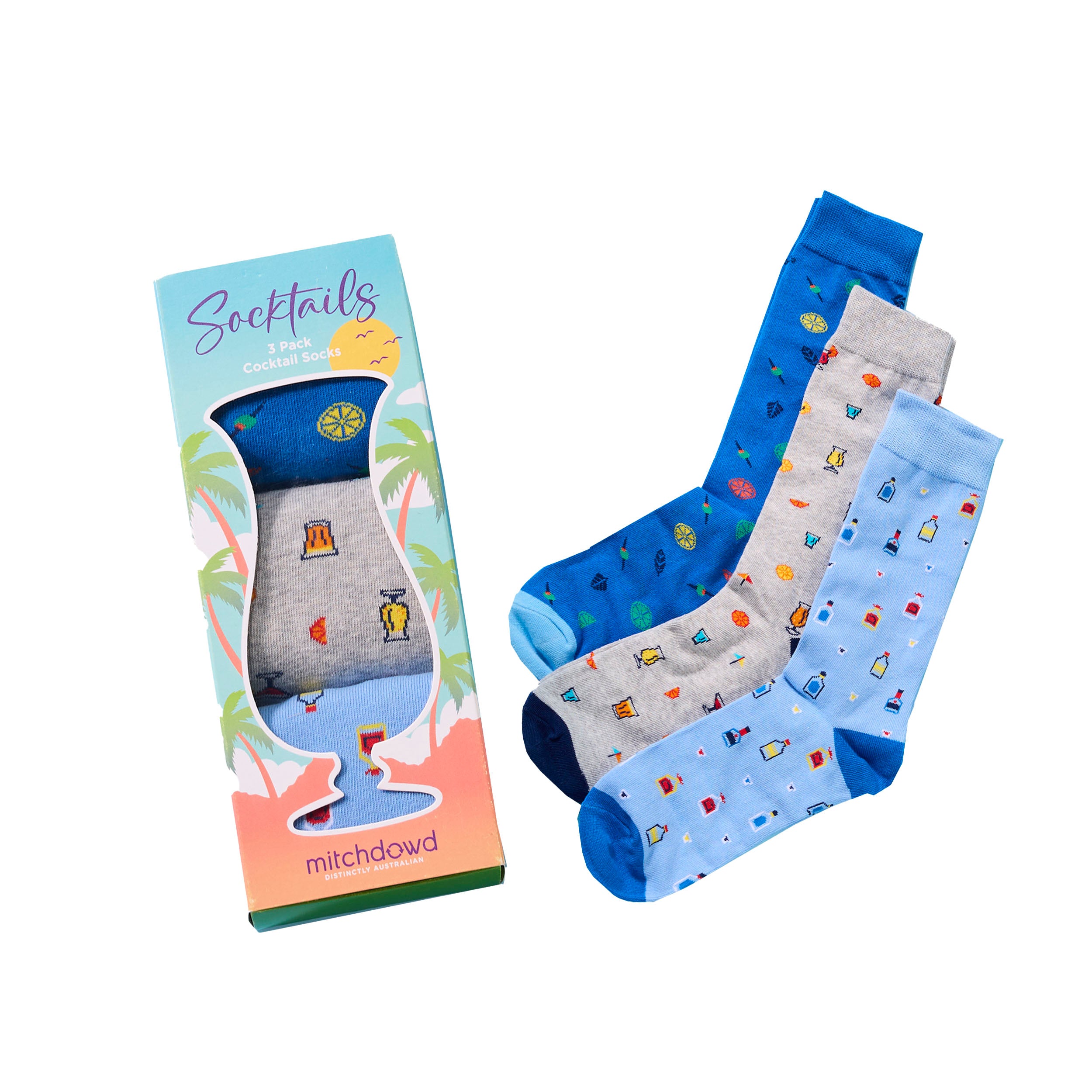 Mitchdowd Men’s 3 Pack “Socktails” Cocktail Socks