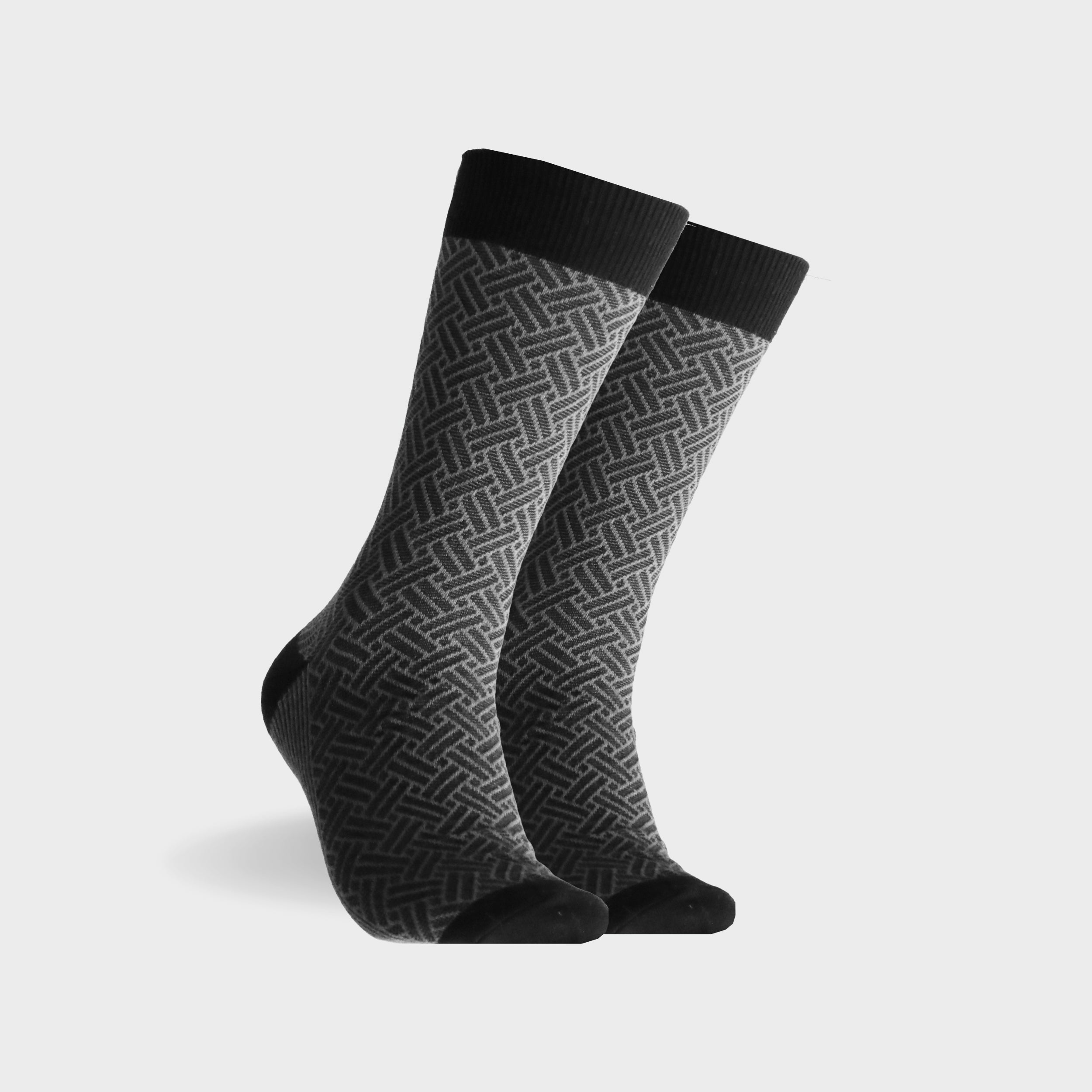 Men’s Grey Pattern Dress Socks