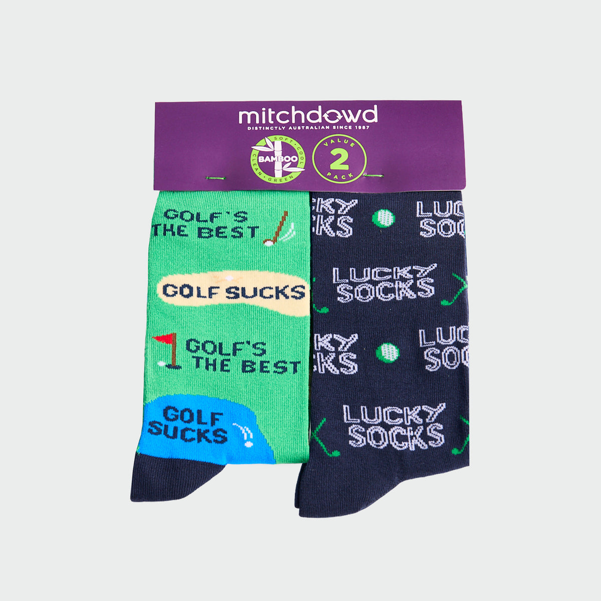 Mitchdowd Men’s Lucky Golf Bamboo Socks 2 Pack