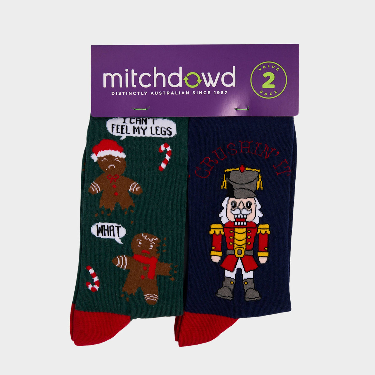 Mitchdowd Men's Crushin It Christmas Socks 2 Pack