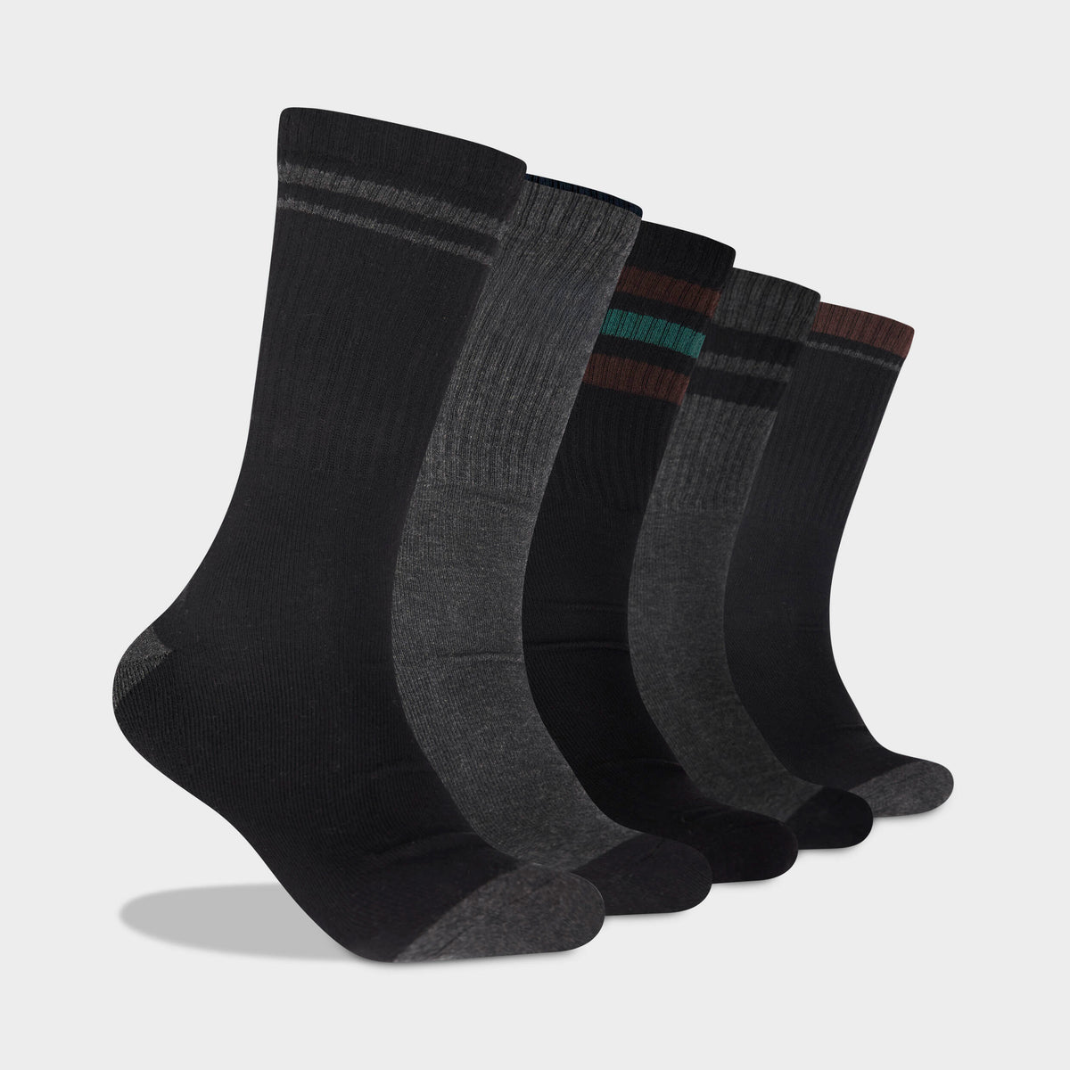 Mitchdowd Men's Casual Rib Cotton Socks 5 Pack