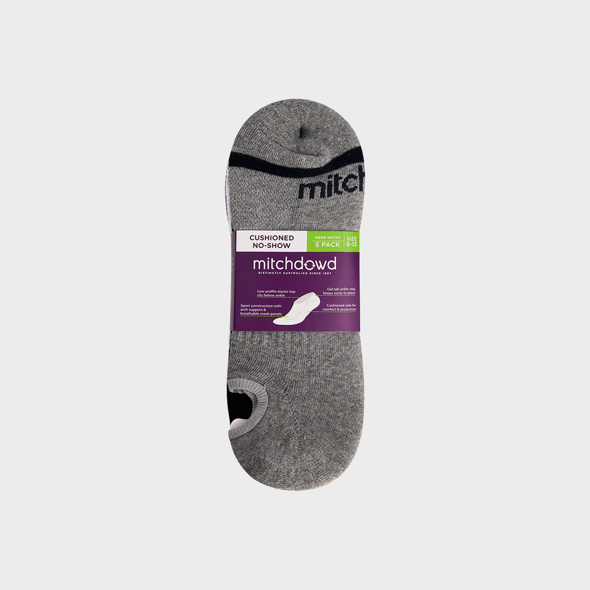 Mitchdowd Casual Cushioned No Show Socks 5 Pack