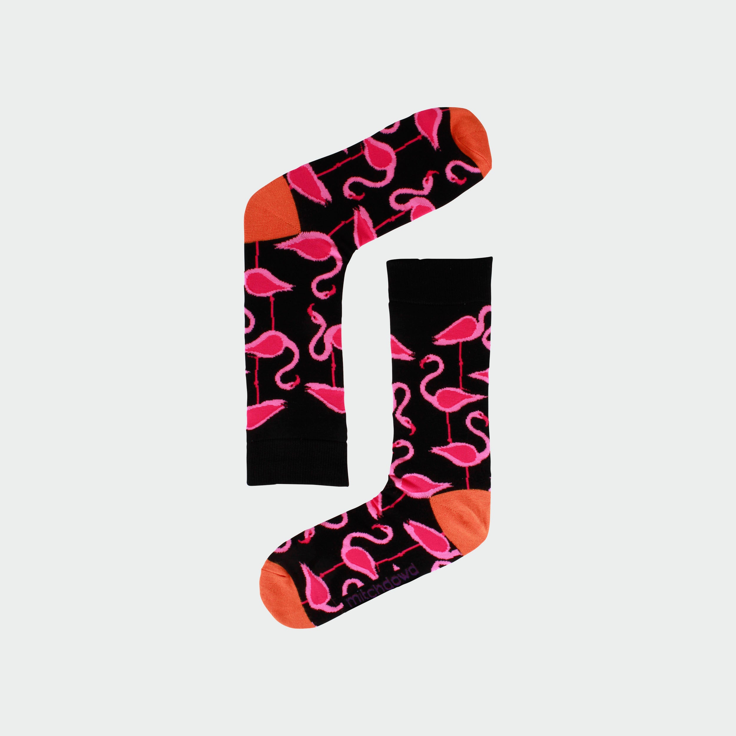 Men's Flamingo Bamboo Socks - Black - Image 1