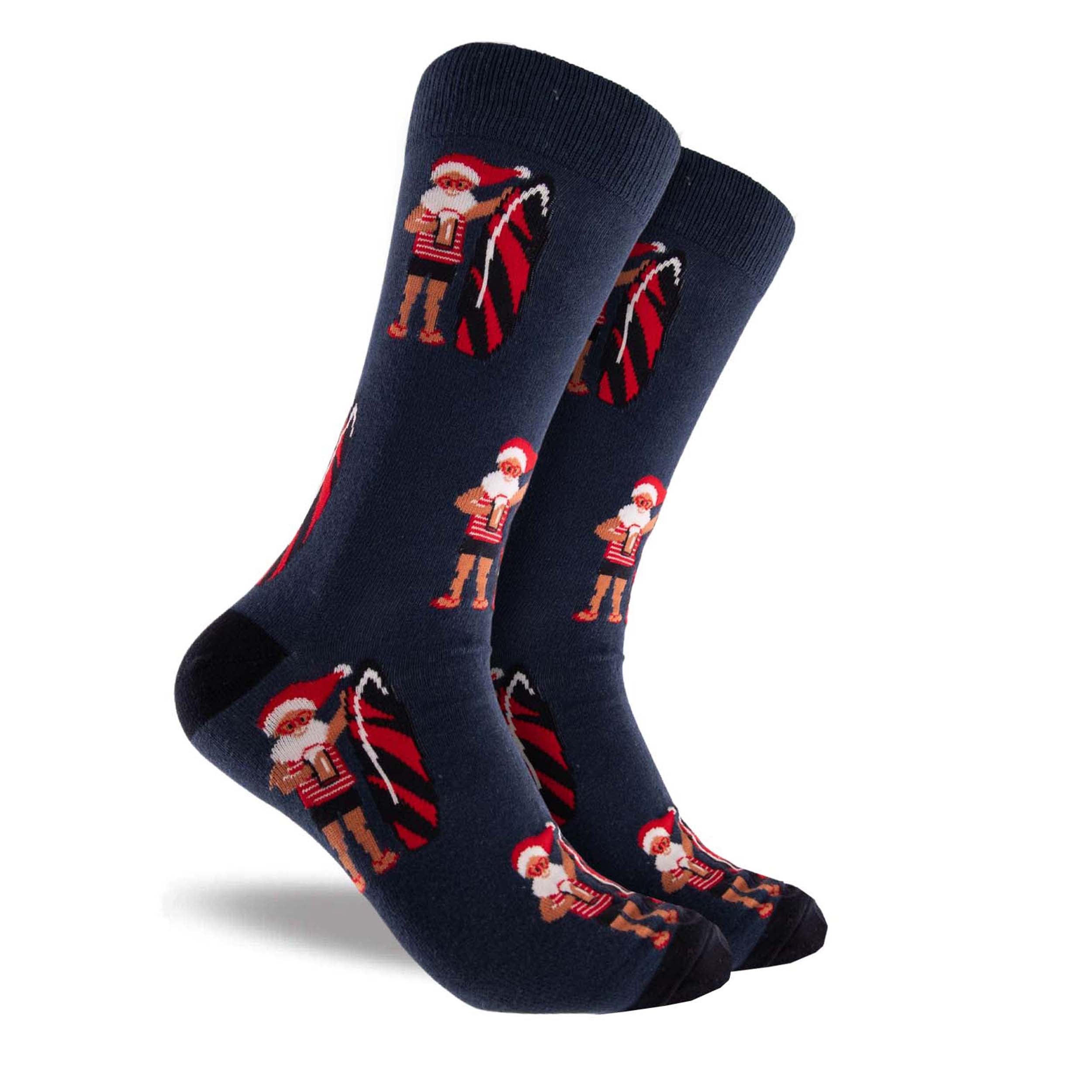 Men's Cotton Crew Socks Christmas Hound - Image 1