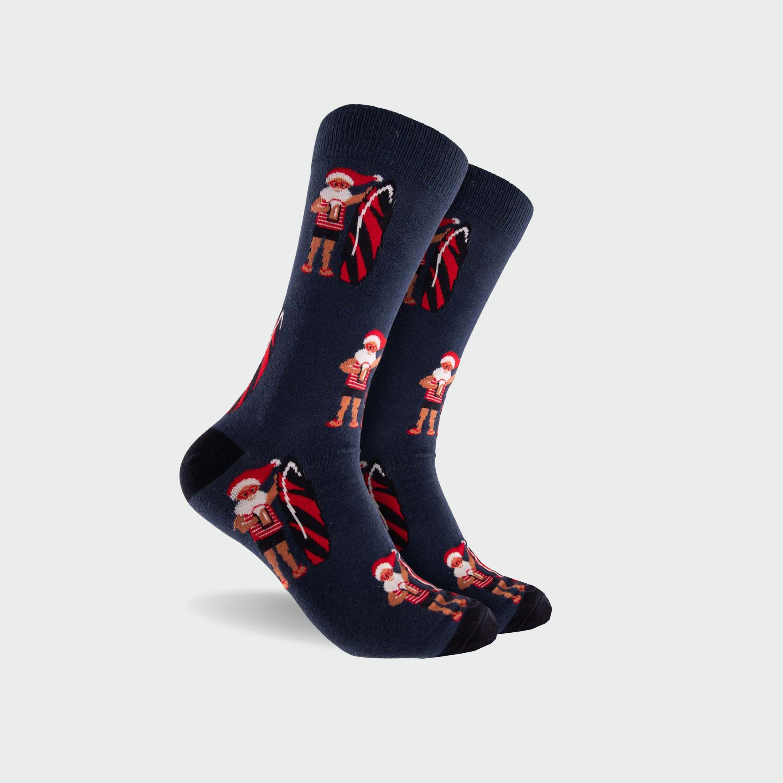 Men's Cotton Crew Socks Christmas Hound - Image 1