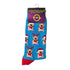 Men's Christmas Pugs Cotton Crew Socks - Blue