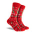 Men's Loud Christmas Cotton Crew Socks - Red