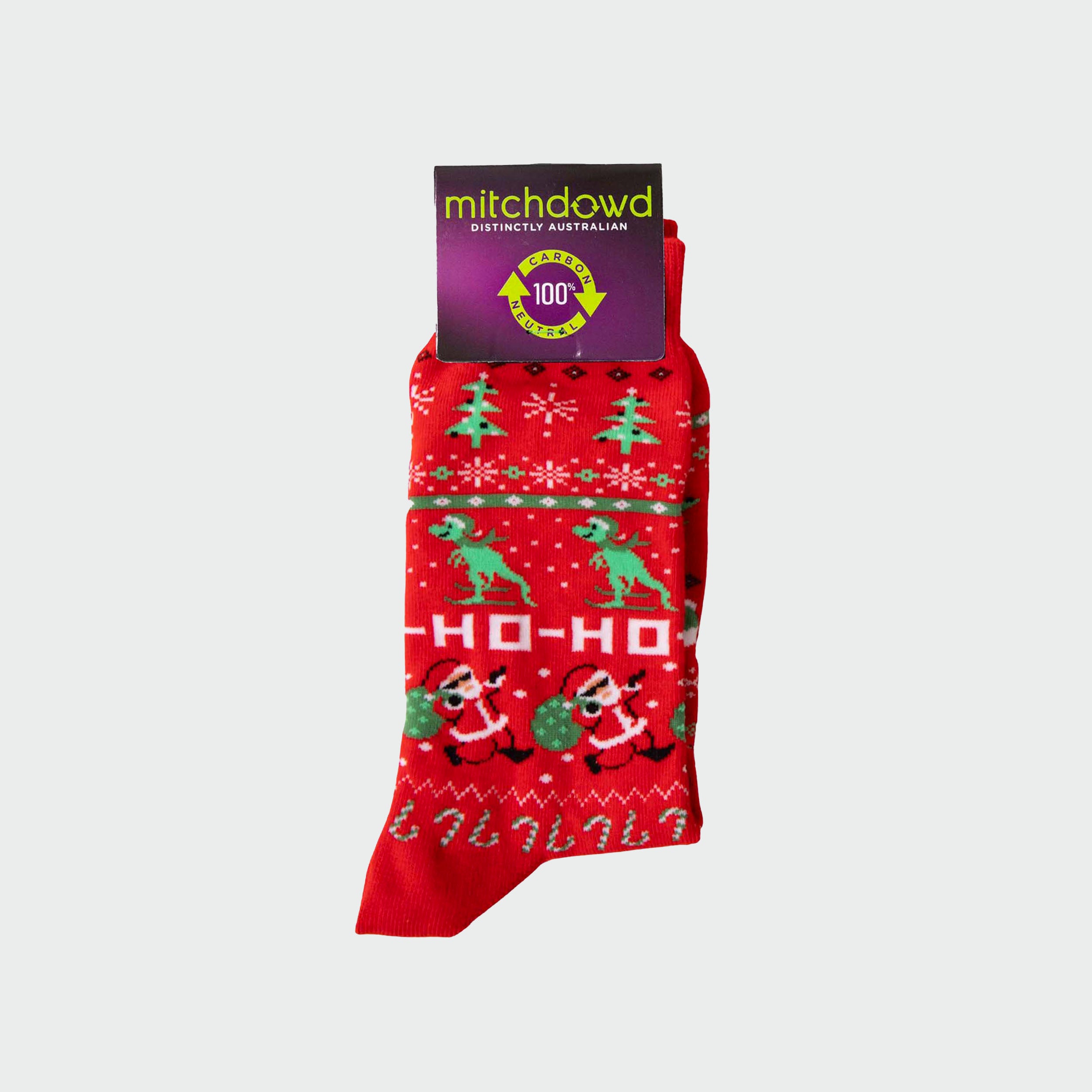 Men's Loud Christmas Cotton Crew Socks - Red - Image 2