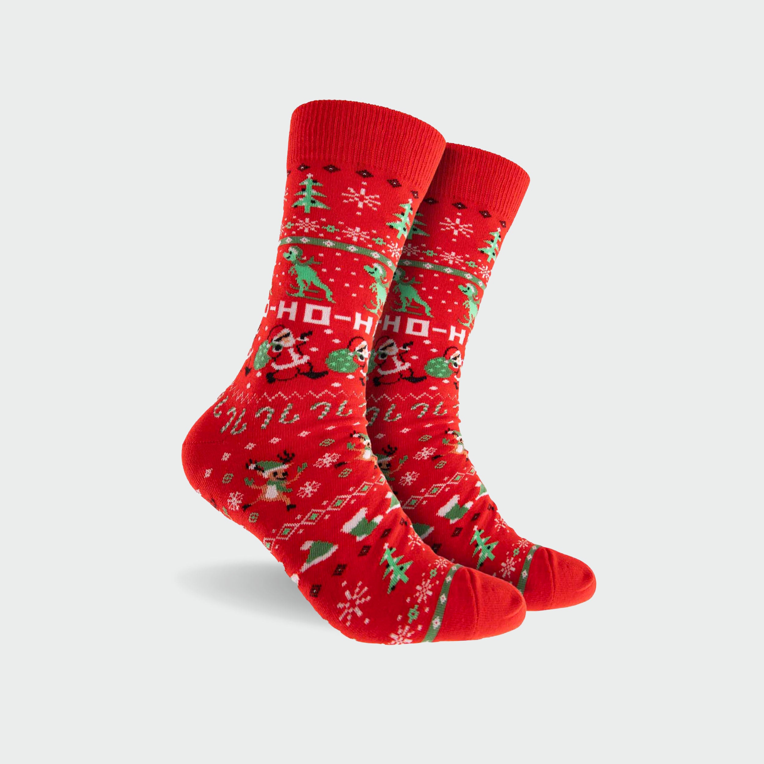 Men's Loud Christmas Cotton Crew Socks - Red - Image 1