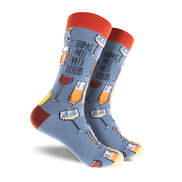 Men's Drinks Well With Others Cotton Crew Socks - Blue