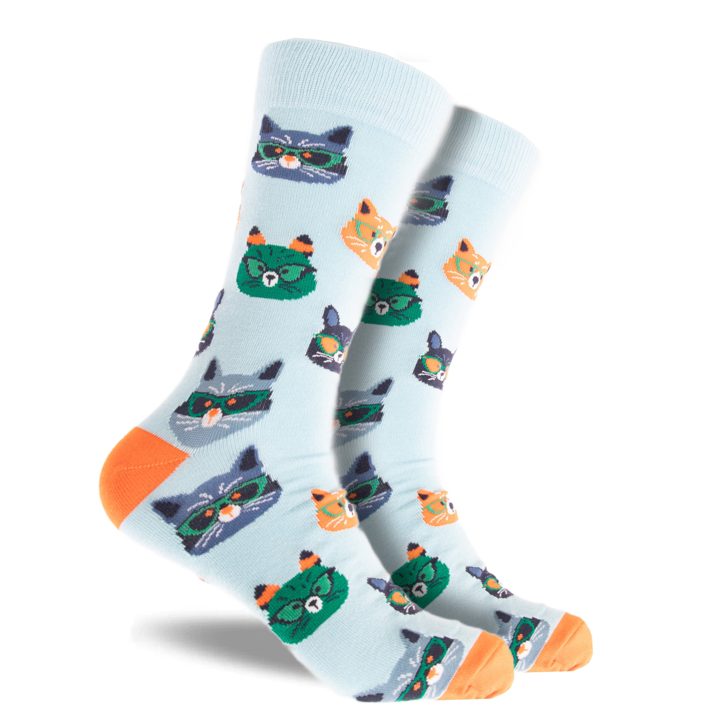 Men's Stray Cat Bamboo Crew Socks - Blue - Image 1