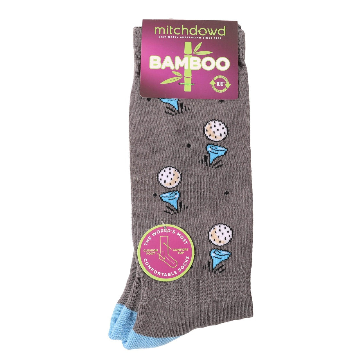 Men's Golf Mania Bamboo Crew Socks - Charcoal - Image 2