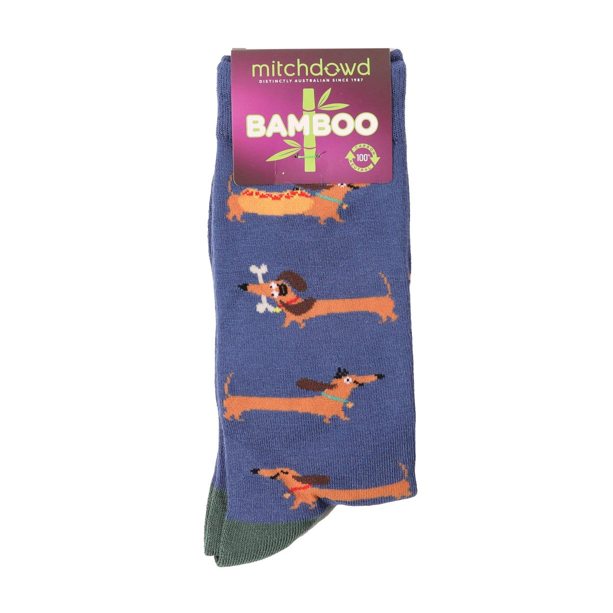 Men's Hot Dogs Bamboo Crew Socks - Navy - Image 2