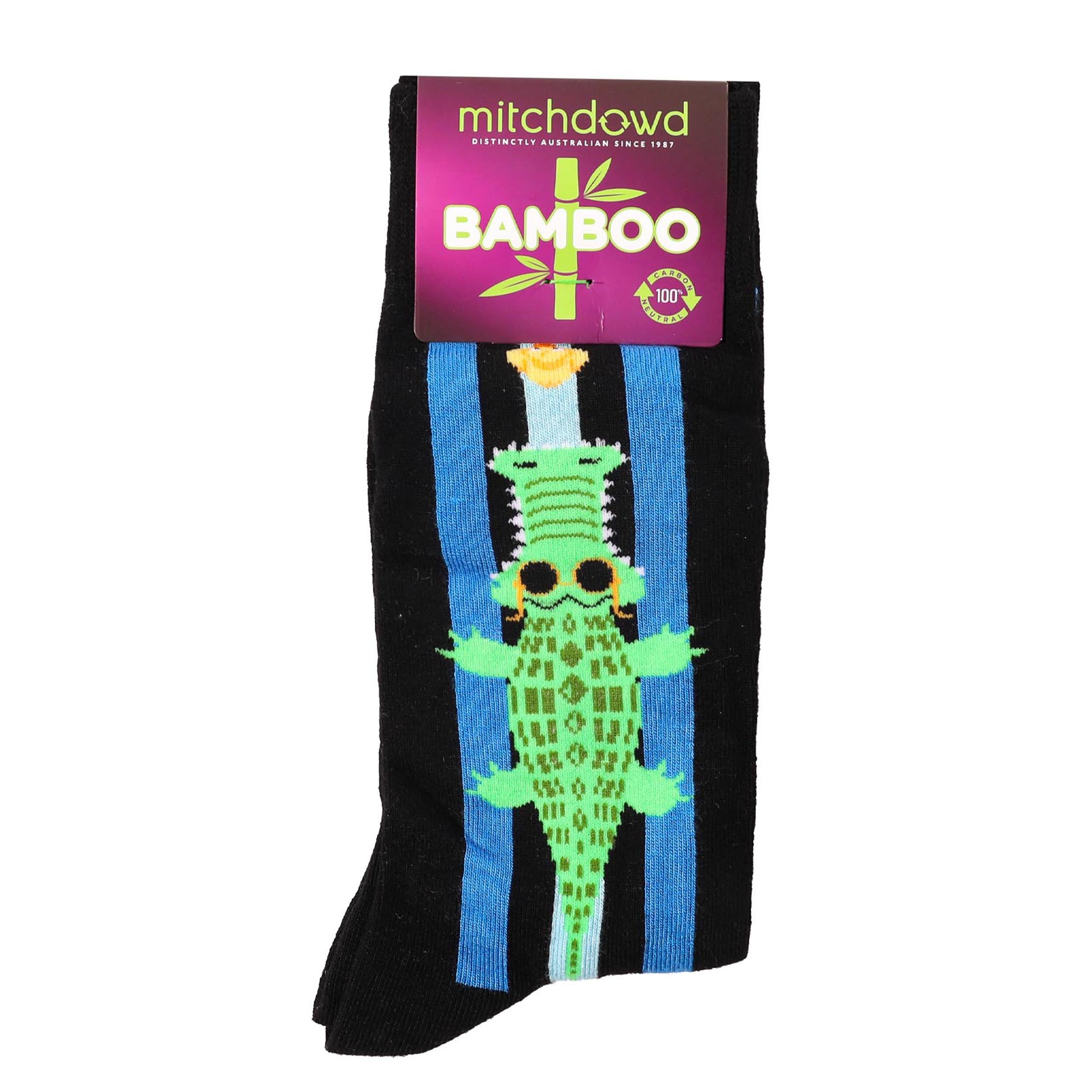 Men's Croc Fun Bamboo Crew Socks - Blue - Image 2