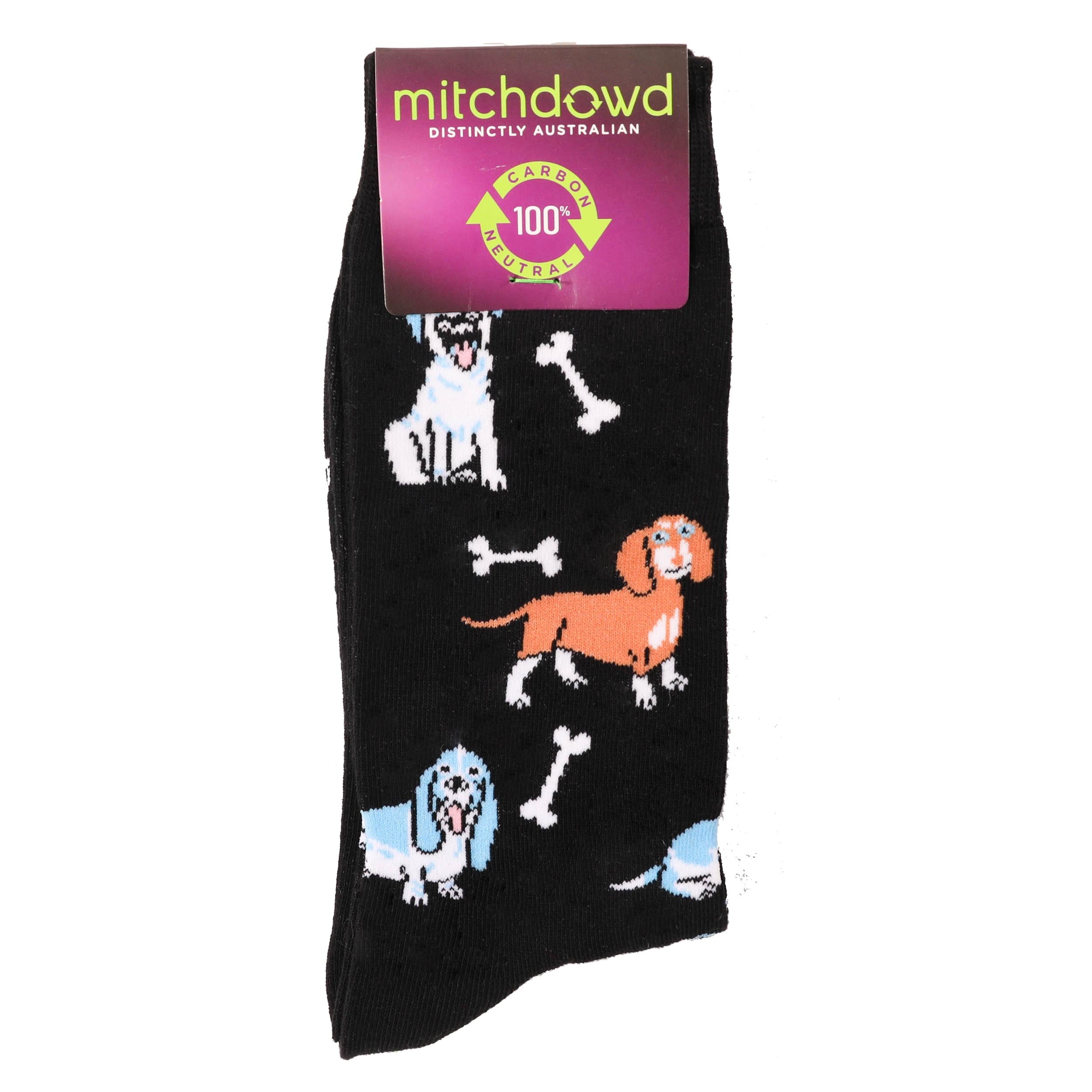 Men's Doggy Bones Cotton Crew Socks - Black - Image 2