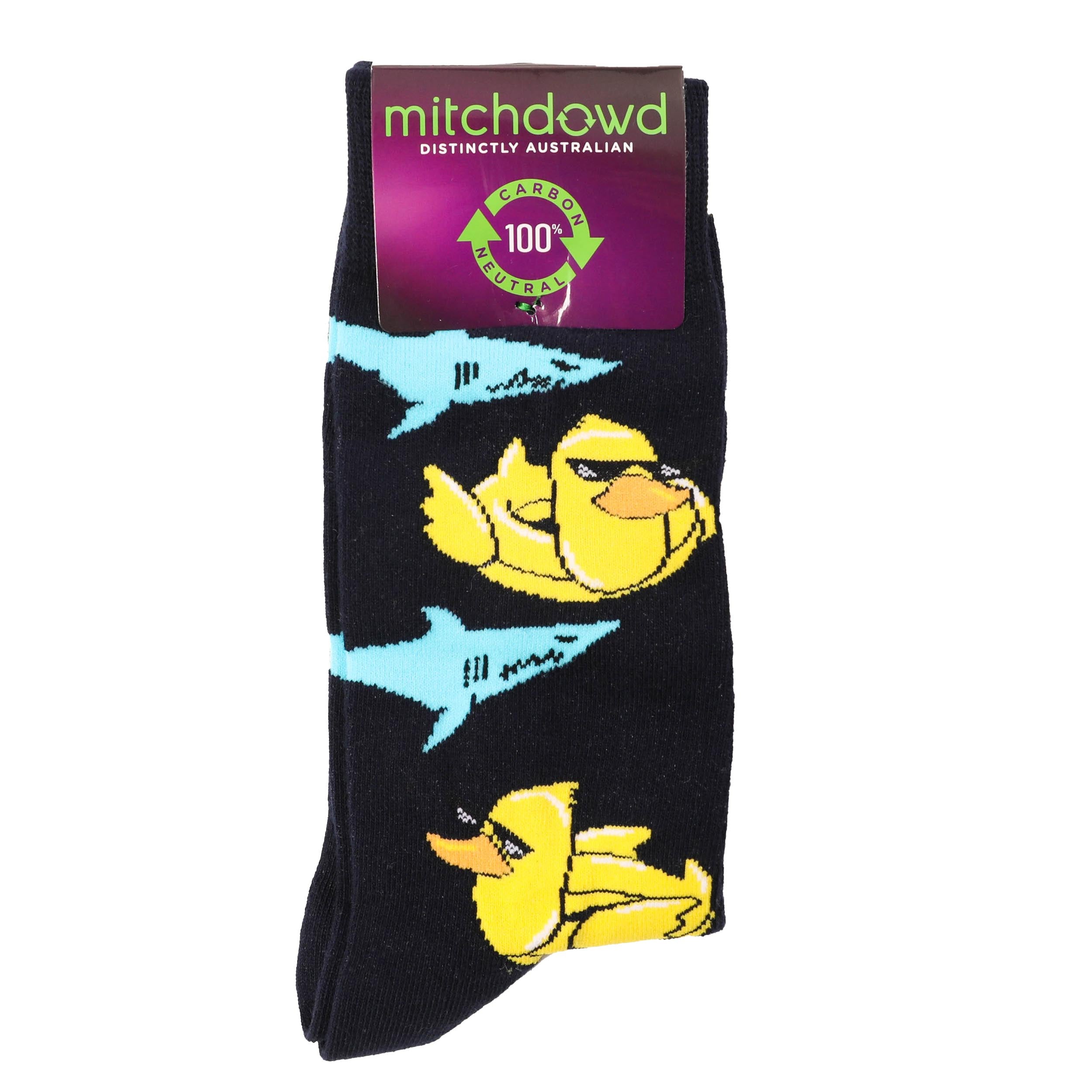 Men's Daring Duckies Cotton Crew Socks - Navy - Image 2