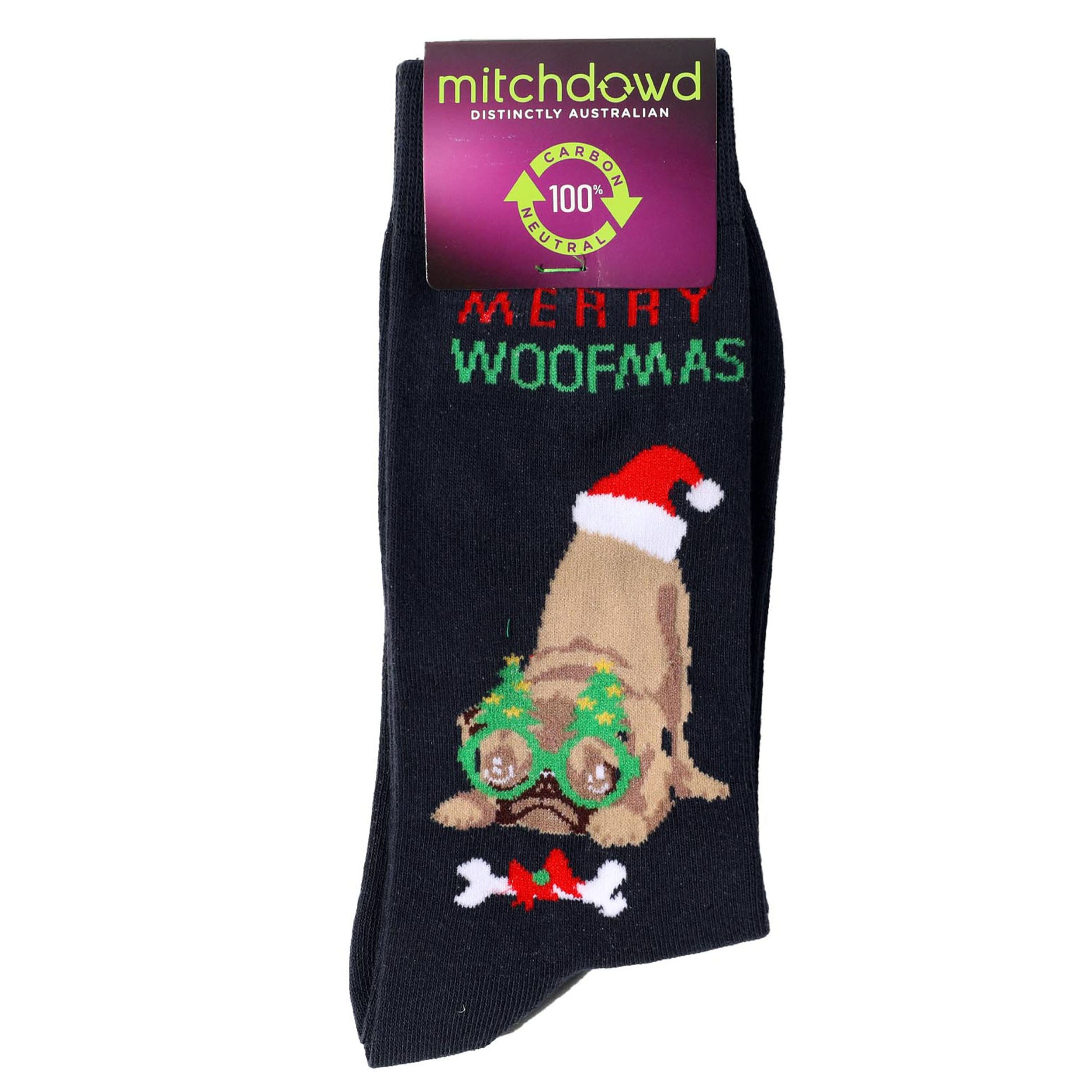Men's Woofmas Cotton Crew Socks - Navy - Image 2