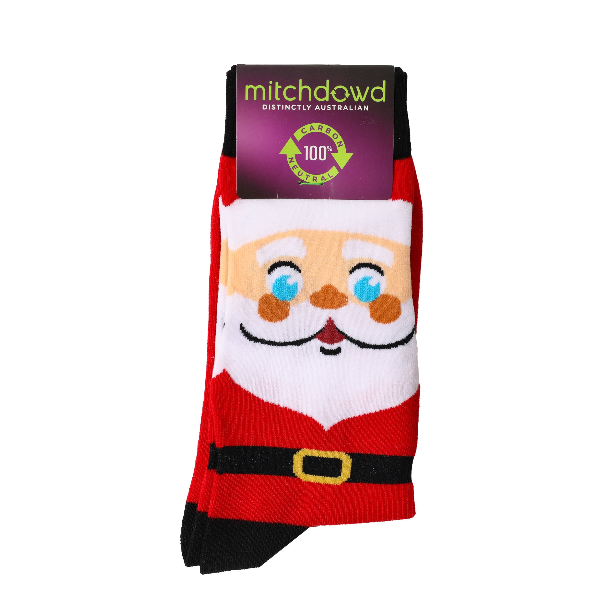 Men's Santa Cotton Crew Socks - Red - Image 2