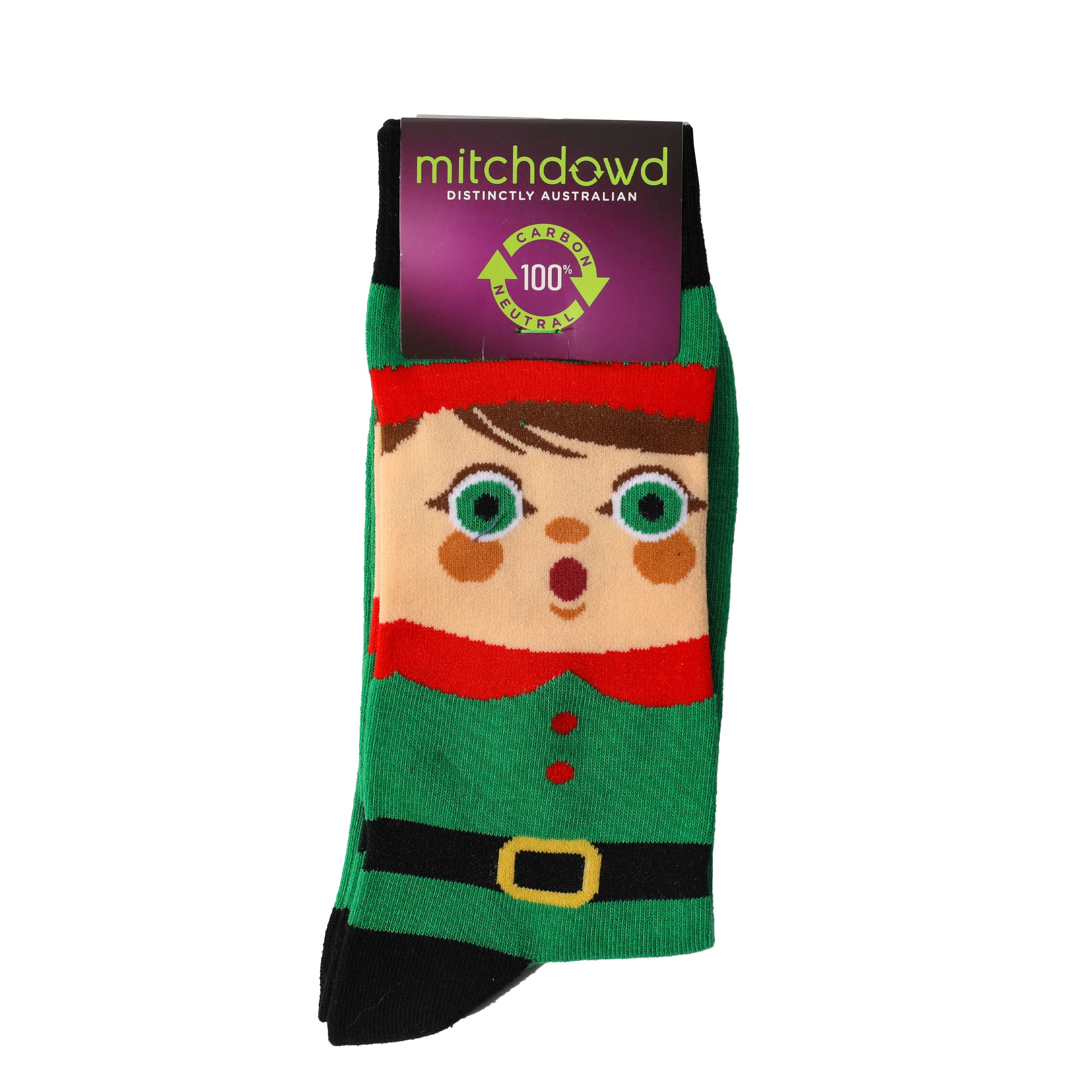 Men's Elf Cotton Crew Socks - Green - Image 2