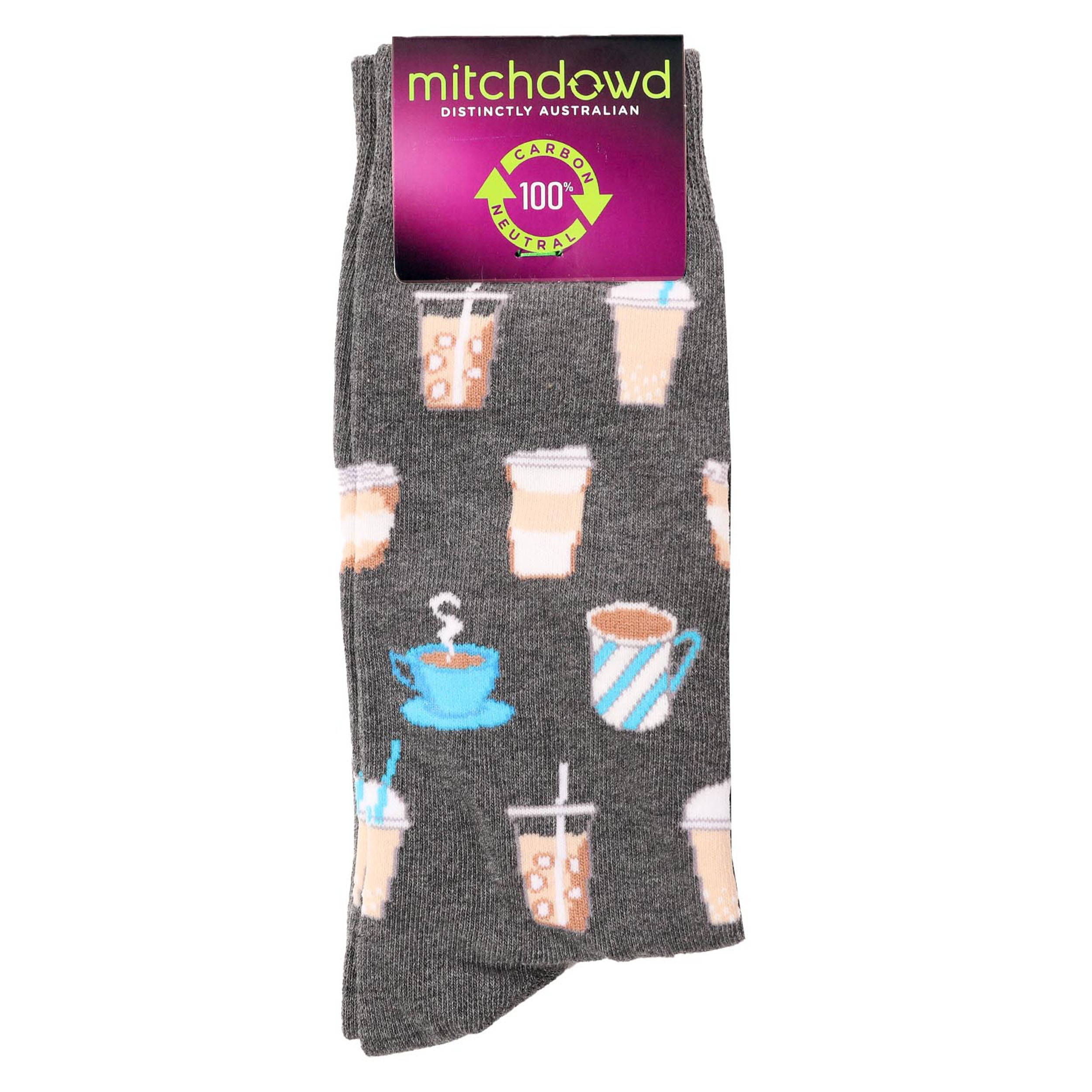 Men's Drinks Fun Cotton Crew Socks - Charcoal - Image 2